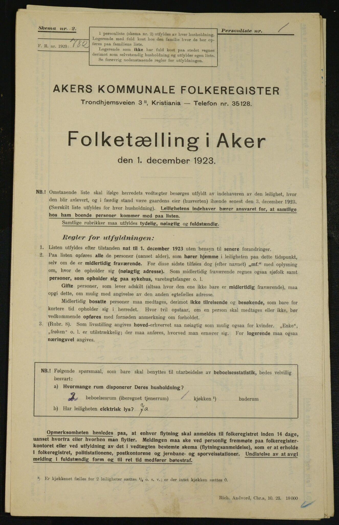 , Municipal Census 1923 for Aker, 1923, p. 27756