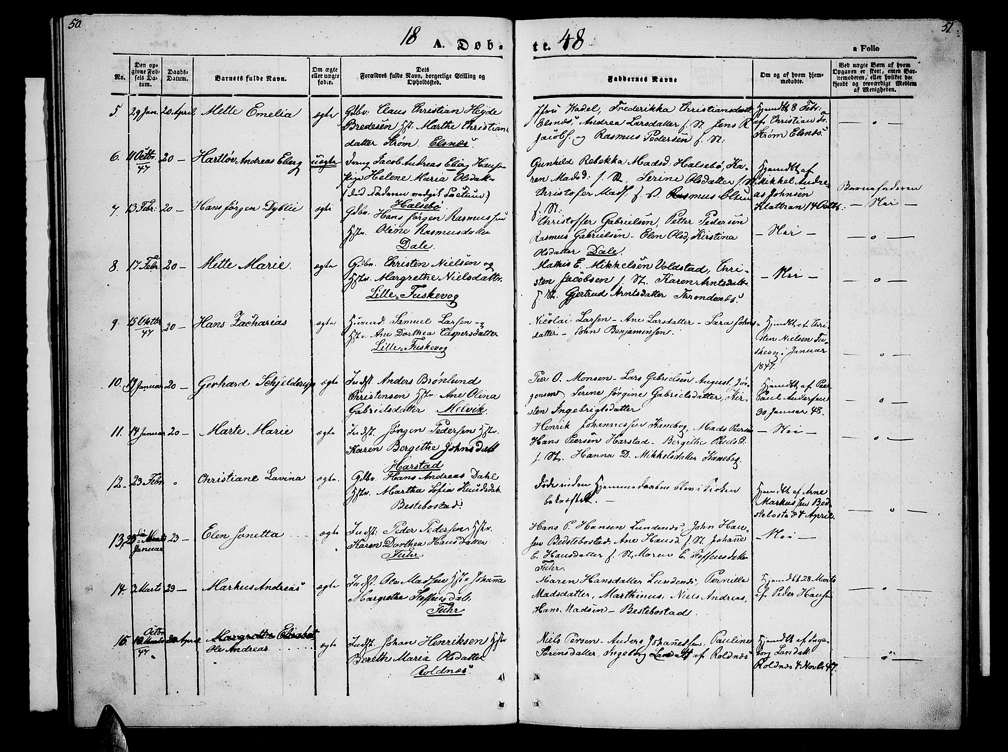 Trondenes sokneprestkontor, SATØ/S-1319/H/Hb/L0006klokker: Parish register (copy) no. 6, 1845-1855, p. 50-51