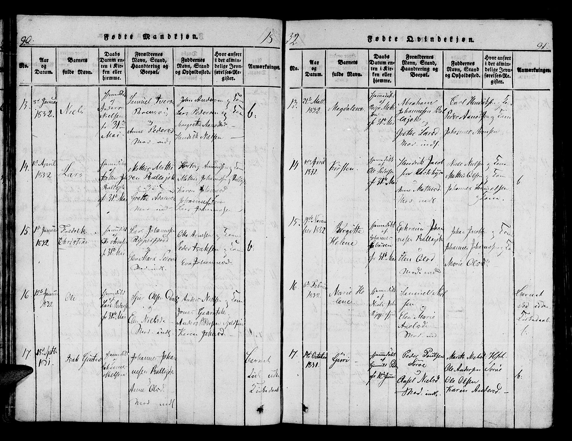 Hammerfest sokneprestkontor, AV/SATØ-S-1347/H/Ha/L0003.kirke: Parish register (official) no. 3, 1821-1842, p. 90-91