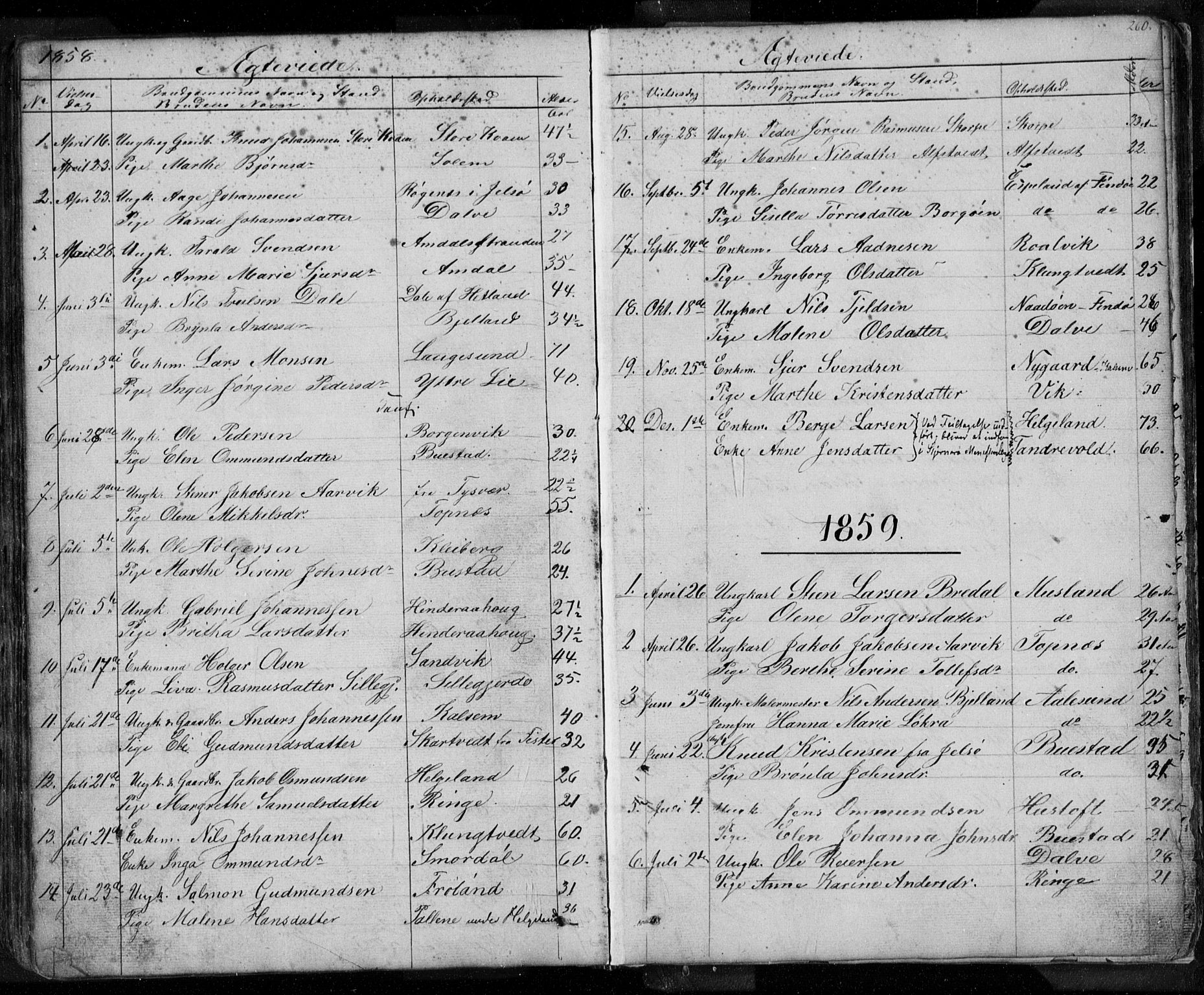 Nedstrand sokneprestkontor, SAST/A-101841/01/V: Parish register (copy) no. B 3, 1848-1933, p. 260