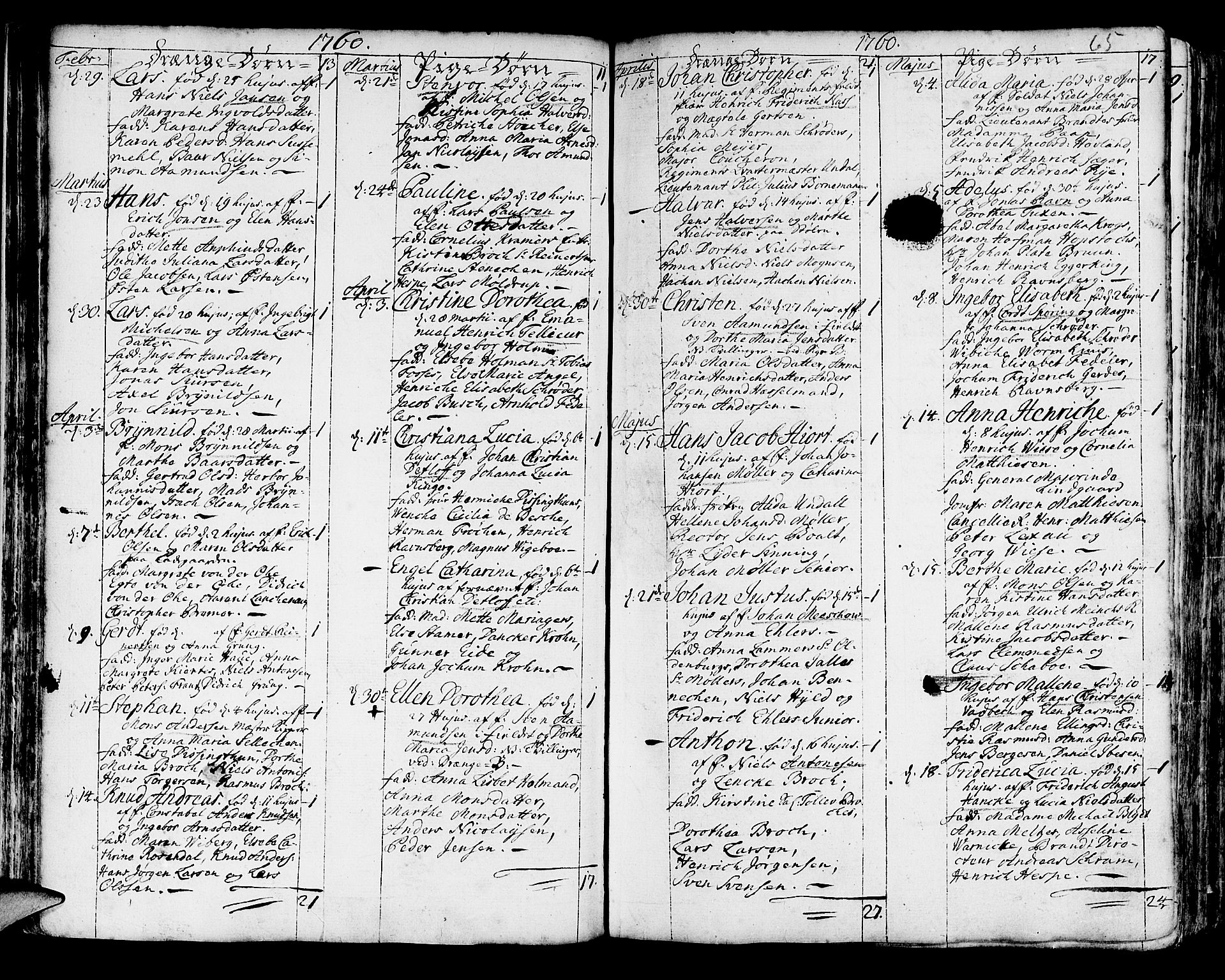 Korskirken sokneprestembete, SAB/A-76101/H/Haa/L0005: Parish register (official) no. A 5, 1751-1789, p. 65