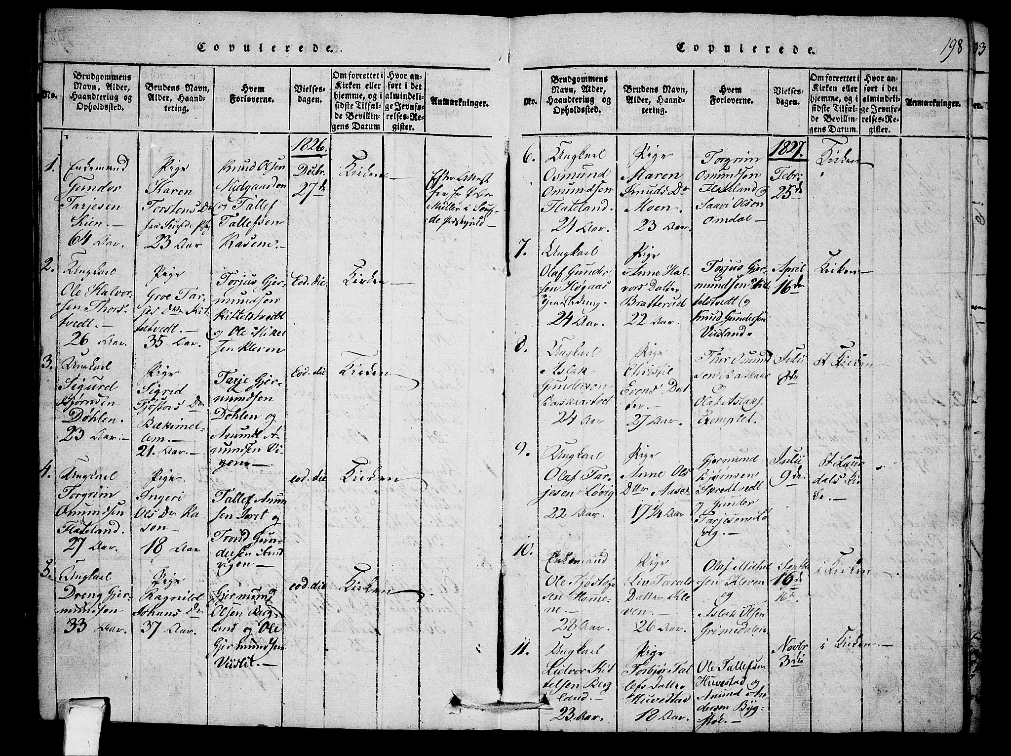 Mo kirkebøker, SAKO/A-286/F/Fb/L0001: Parish register (official) no. II 1, 1814-1844, p. 198