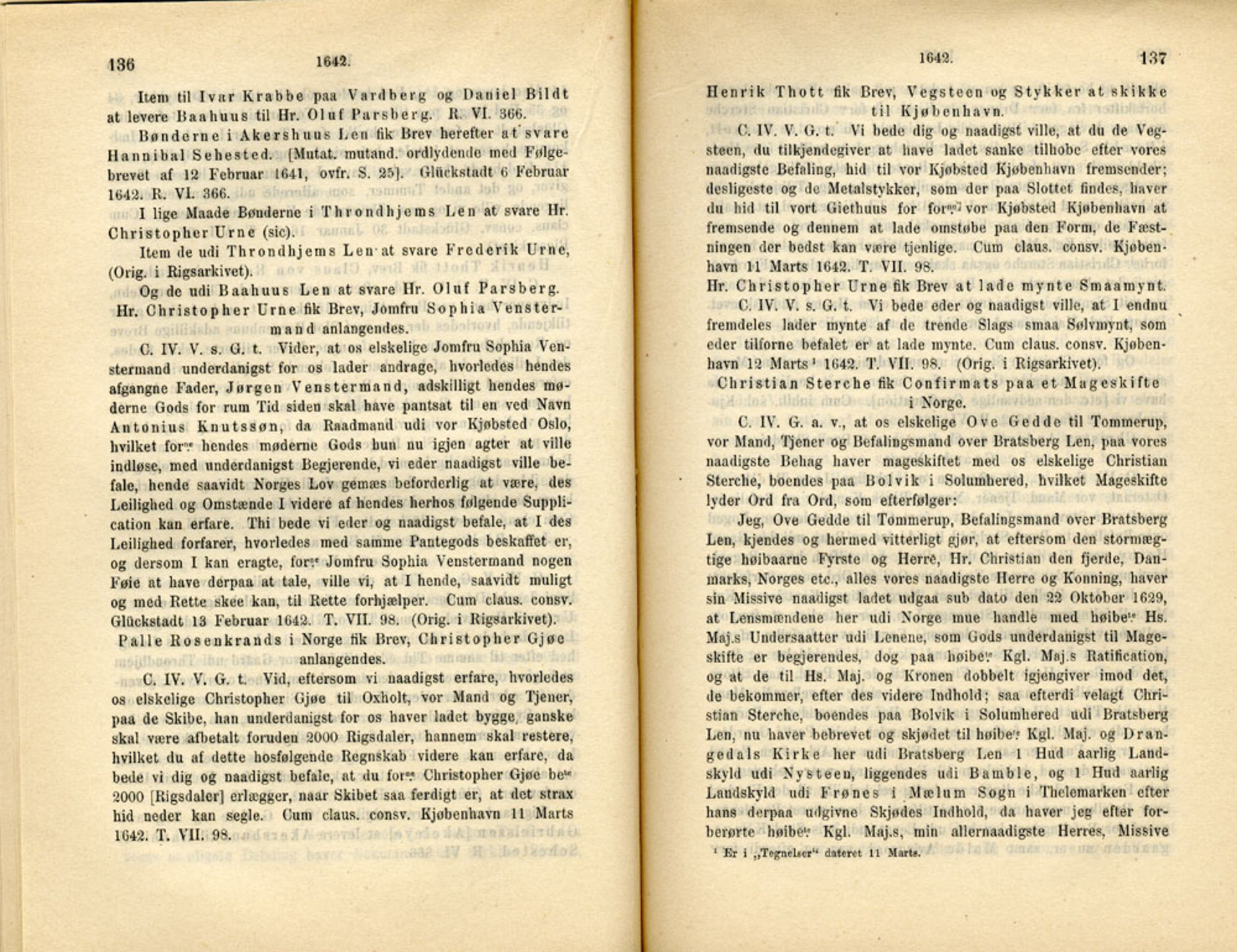 Publikasjoner utgitt av Det Norske Historiske Kildeskriftfond, PUBL/-/-/-: Norske Rigs-Registranter, bind 8, 1641-1648, p. 136-137