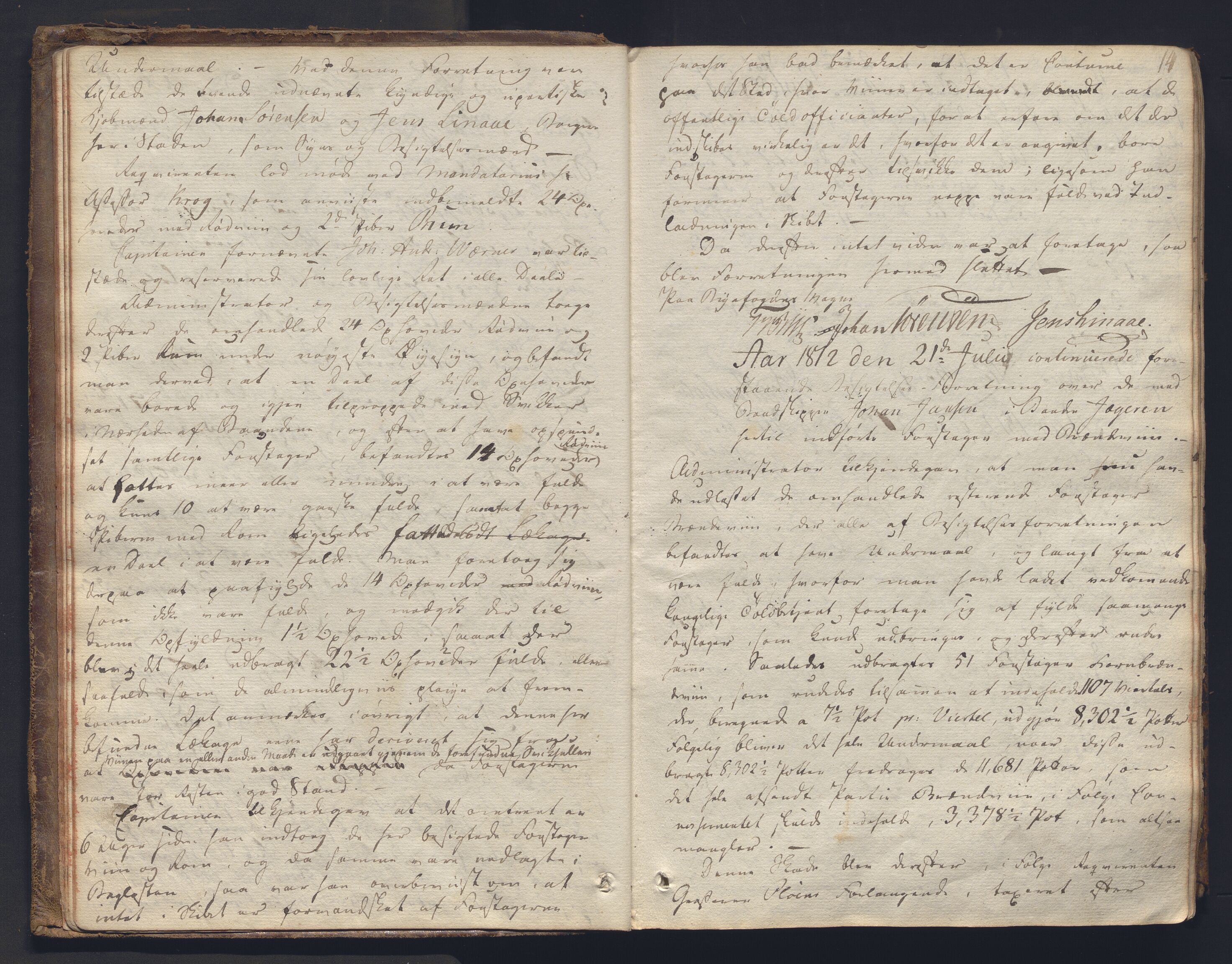 Christiania byfogd, AV/SAO-A-11543/F/Fc/L0024: Ekstrarettsprotokoll, 1812-1845, p. 13b-14a