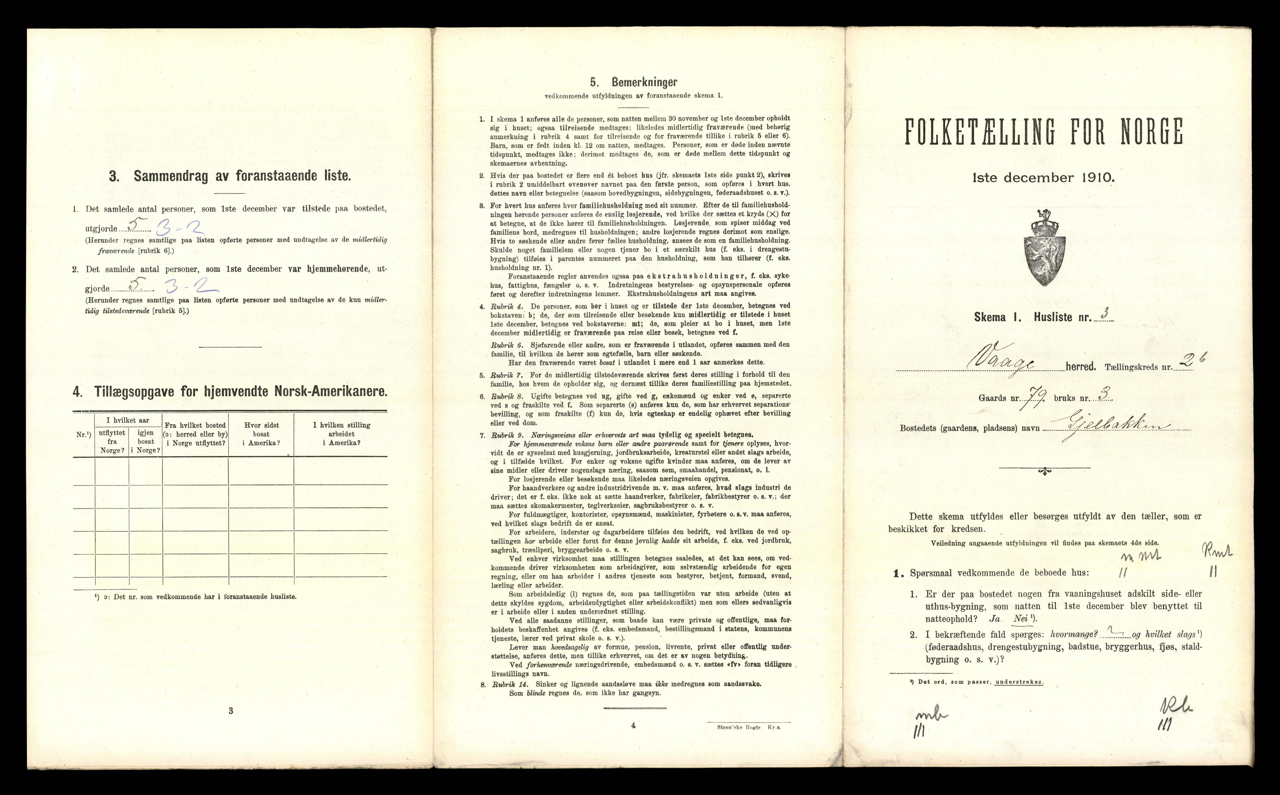 RA, 1910 census for Vågå, 1910, p. 863