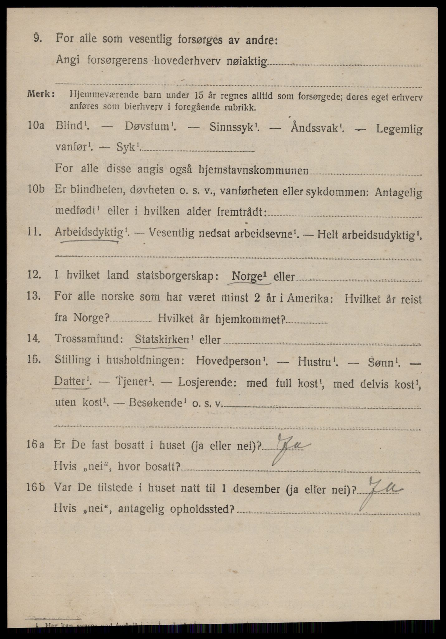 SAT, 1920 census for Vatne, 1920, p. 3129