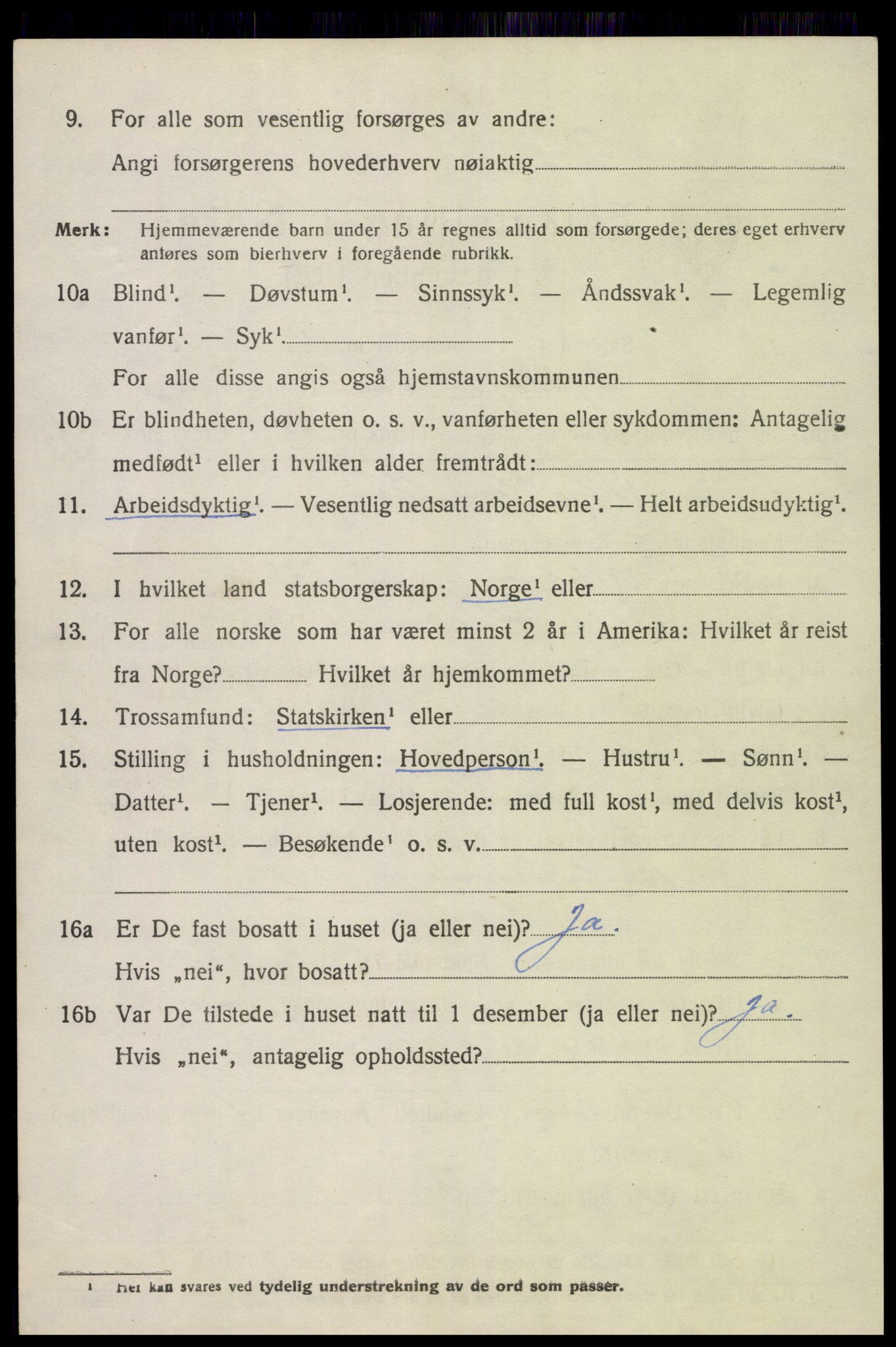 SAK, 1920 census for Dypvåg, 1920, p. 5410