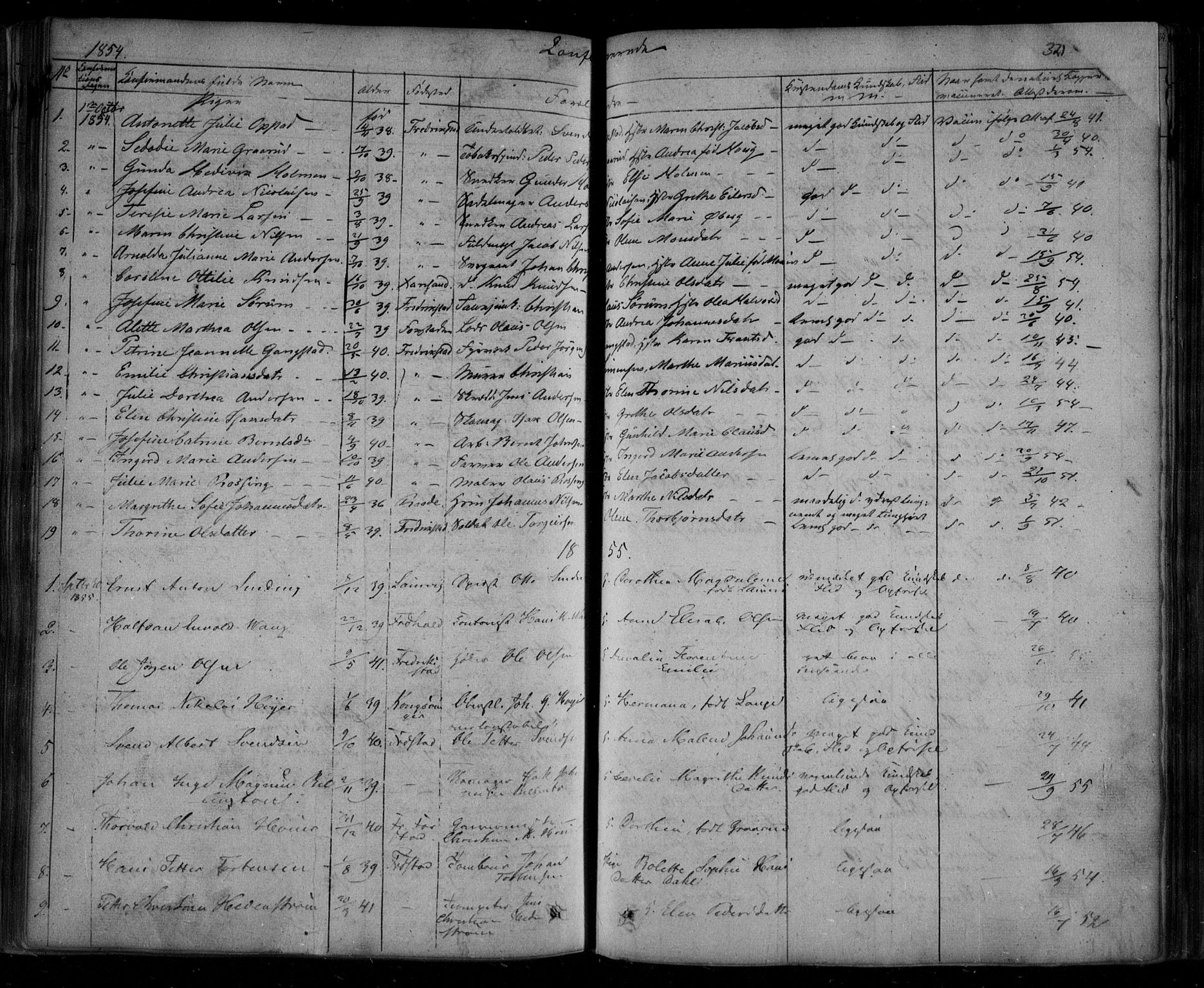 Fredrikstad prestekontor Kirkebøker, AV/SAO-A-11082/F/Fa/L0005: Parish register (official) no. 5, 1835-1856, p. 321