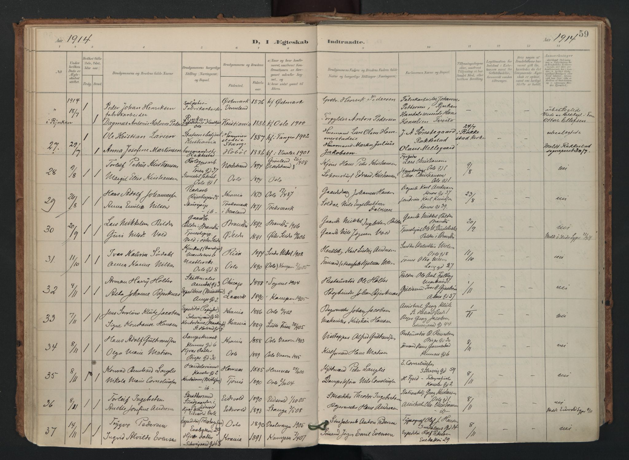 Gamlebyen prestekontor Kirkebøker, AV/SAO-A-10884/F/Fa/L0011: Parish register (official) no. 11, 1901-1939, p. 59