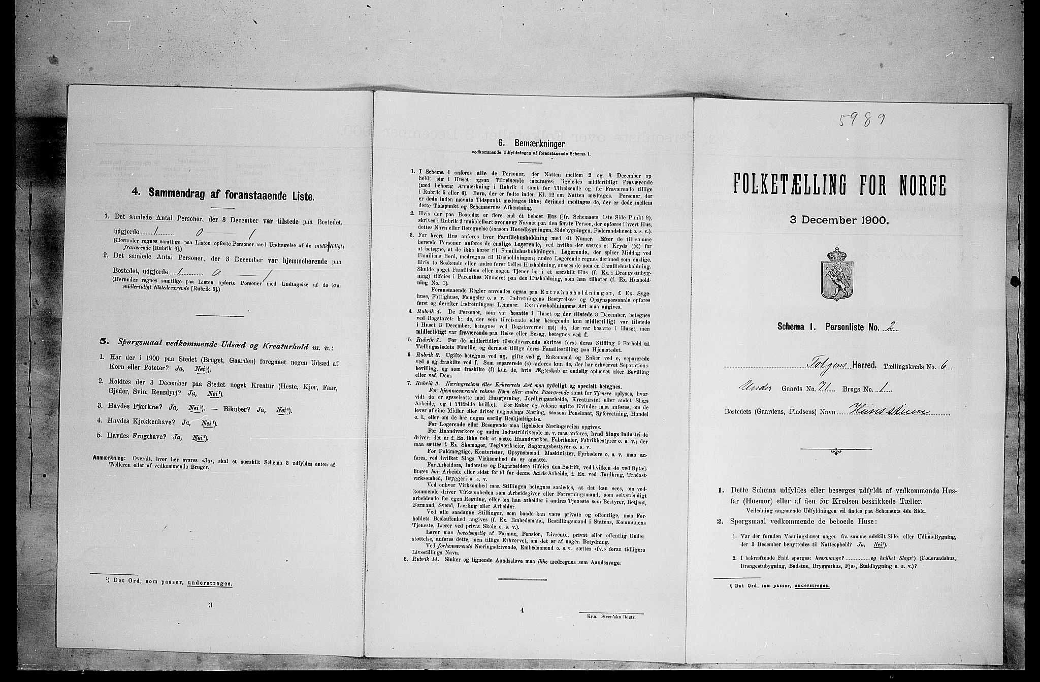 SAH, 1900 census for Tolga, 1900, p. 573