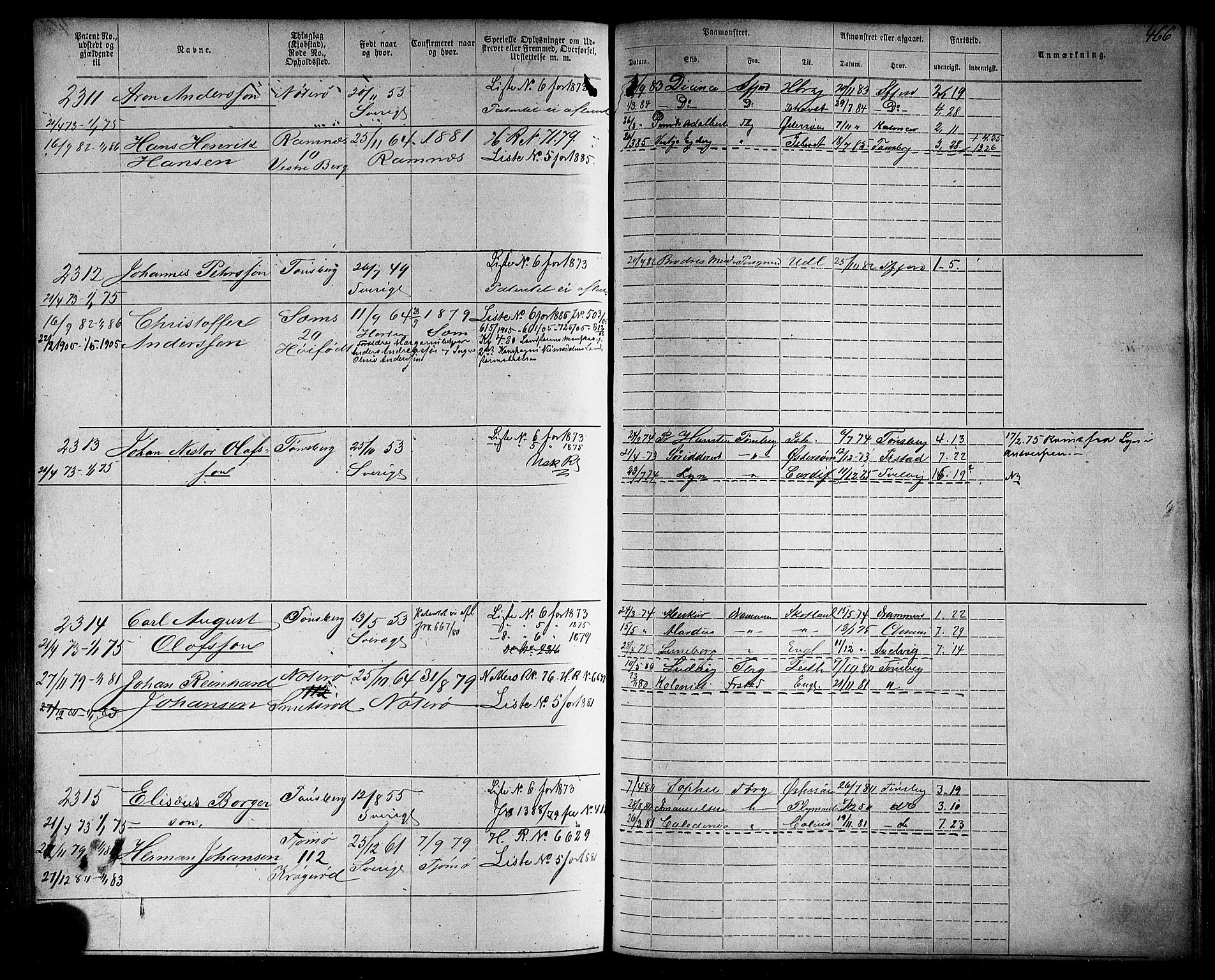 Tønsberg innrulleringskontor, AV/SAKO-A-786/F/Fb/L0006: Annotasjonsrulle Patent nr. 1-2635, 1868-1877, p. 467