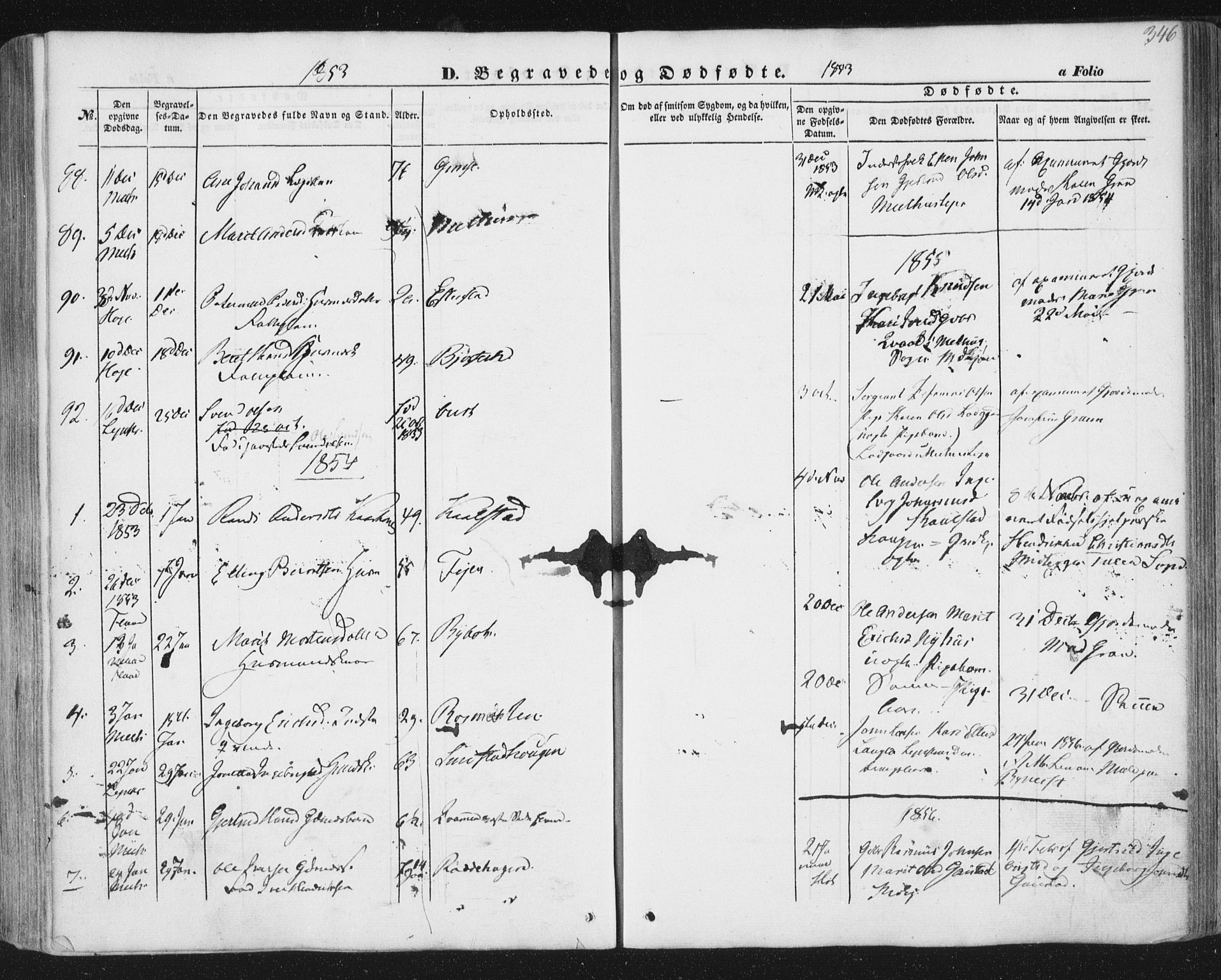 Ministerialprotokoller, klokkerbøker og fødselsregistre - Sør-Trøndelag, SAT/A-1456/691/L1076: Parish register (official) no. 691A08, 1852-1861, p. 346