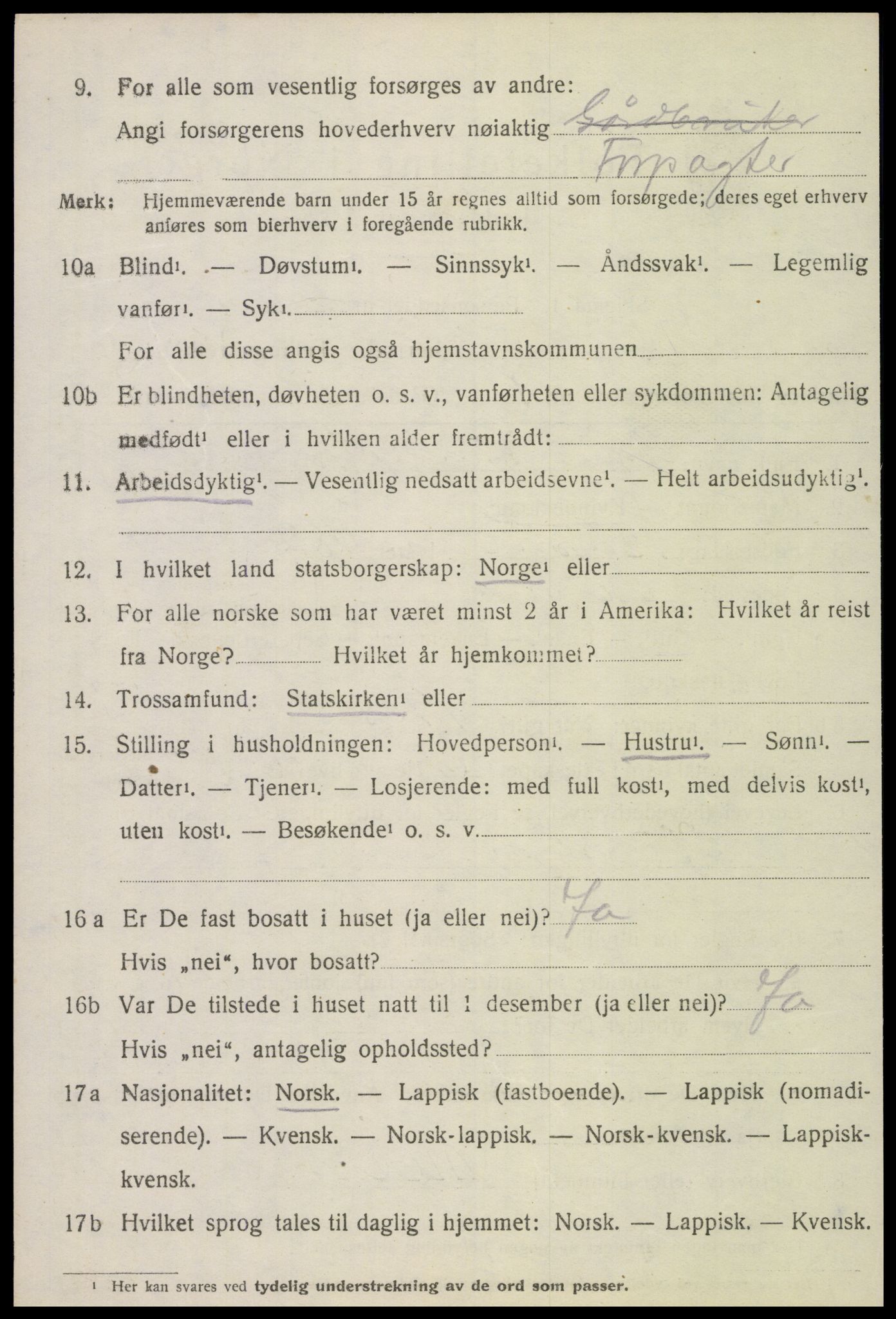 SAT, 1920 census for Vikna, 1920, p. 5000