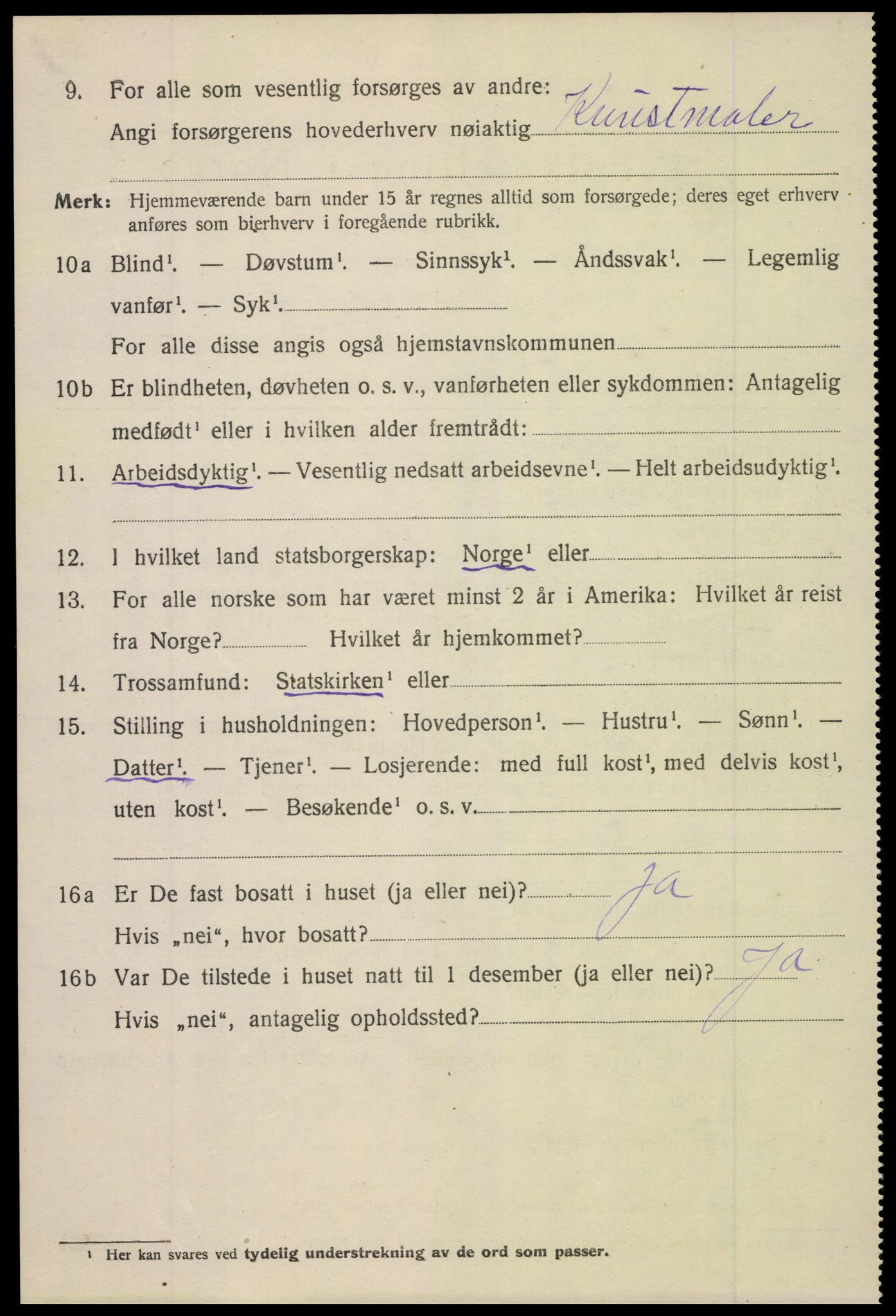 SAK, 1920 census for Lillesand, 1920, p. 2900