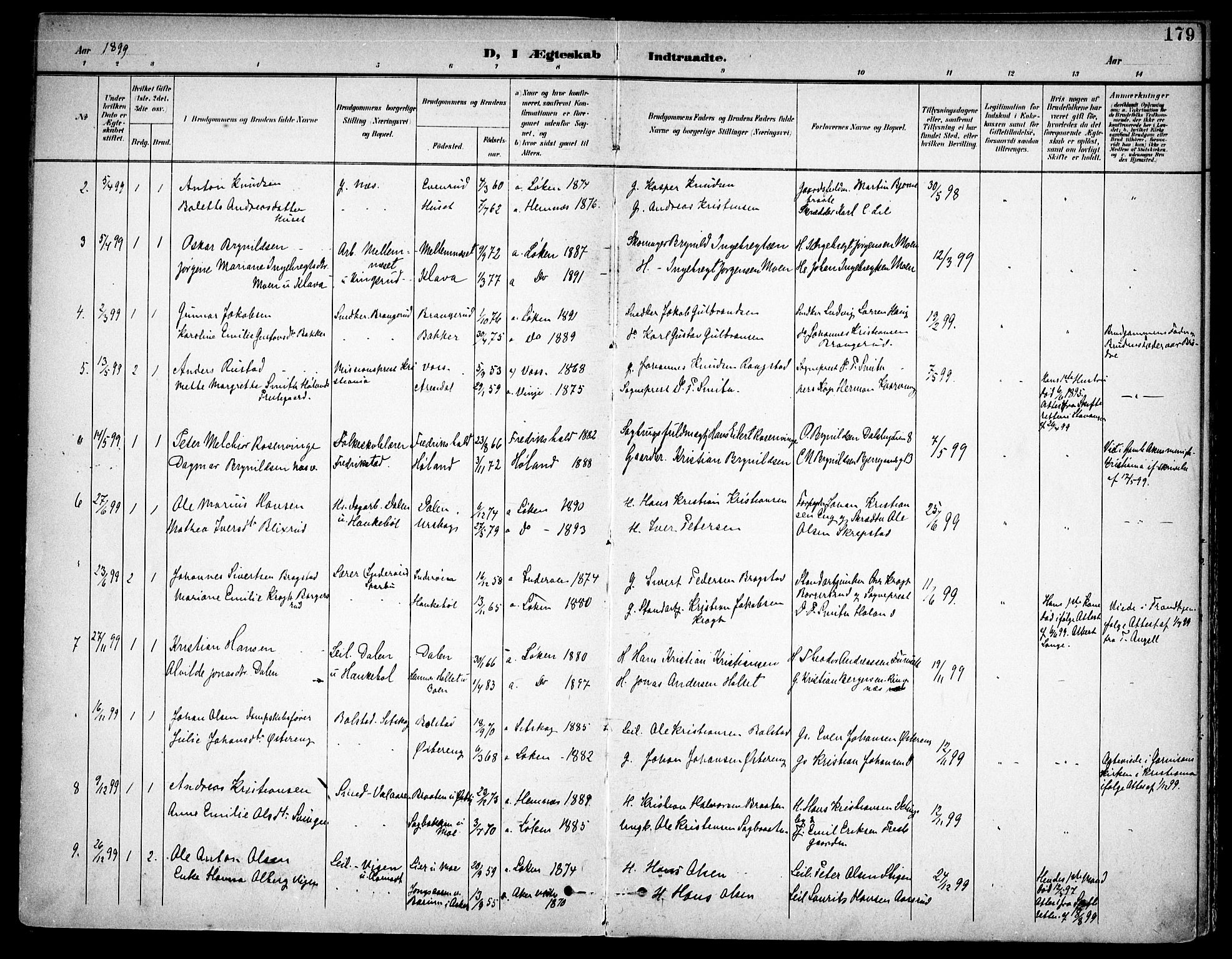 Høland prestekontor Kirkebøker, AV/SAO-A-10346a/F/Fa/L0015: Parish register (official) no. I 15, 1897-1912, p. 179