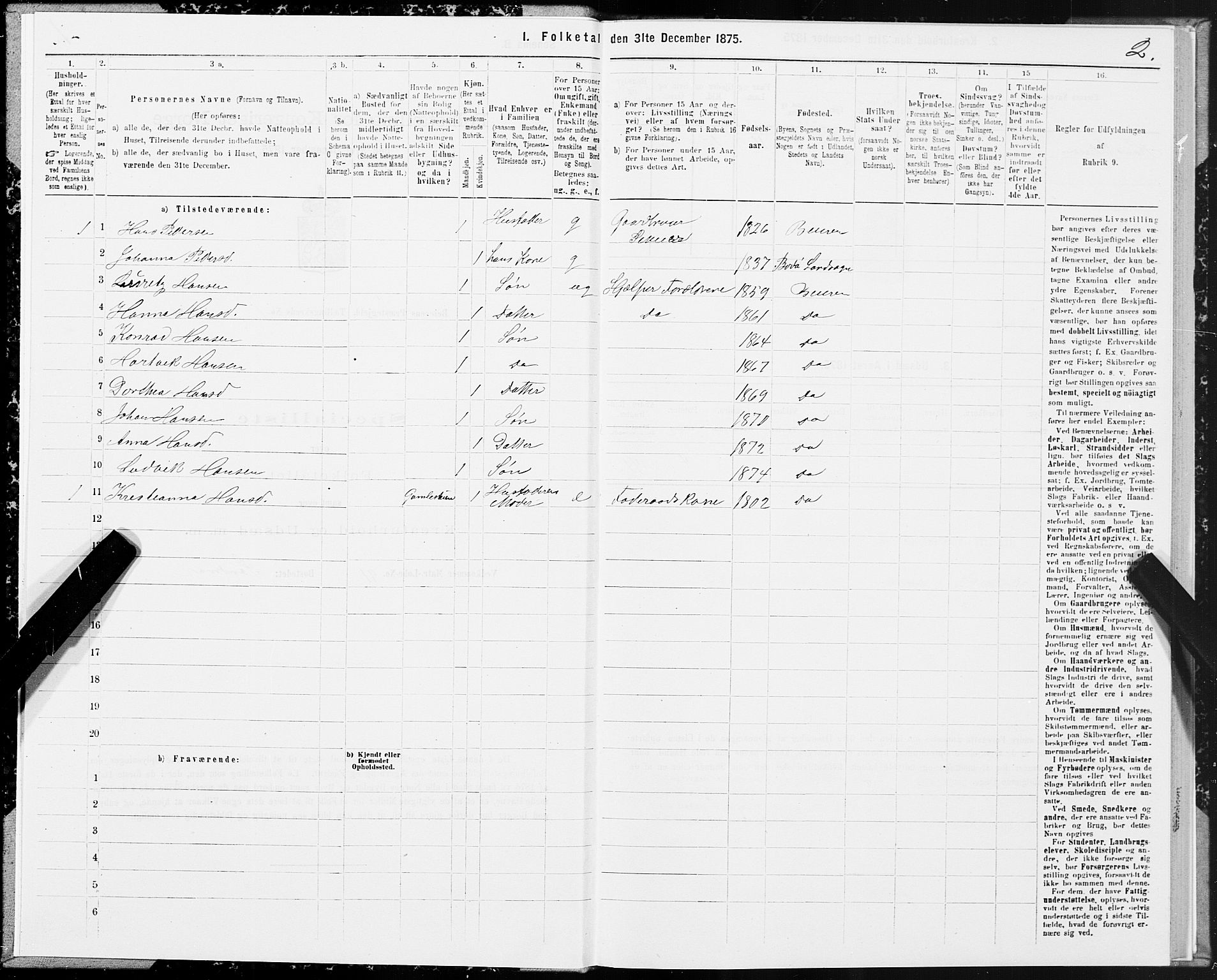 SAT, 1875 census for 1839P Beiarn, 1875, p. 1002