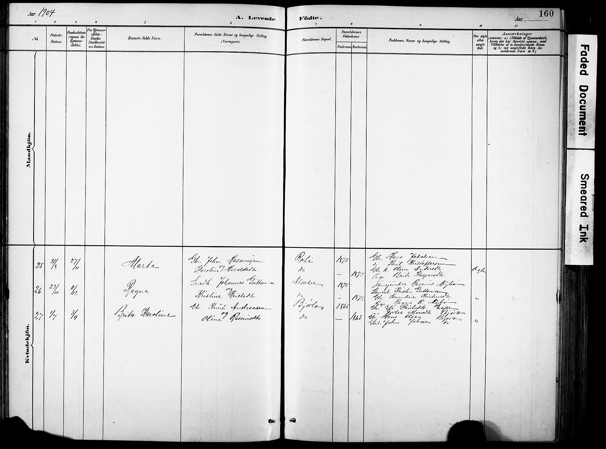 Eid sokneprestembete, AV/SAB-A-82301/H/Hab/Habb/L0002: Parish register (copy) no. B 2, 1882-1907, p. 160