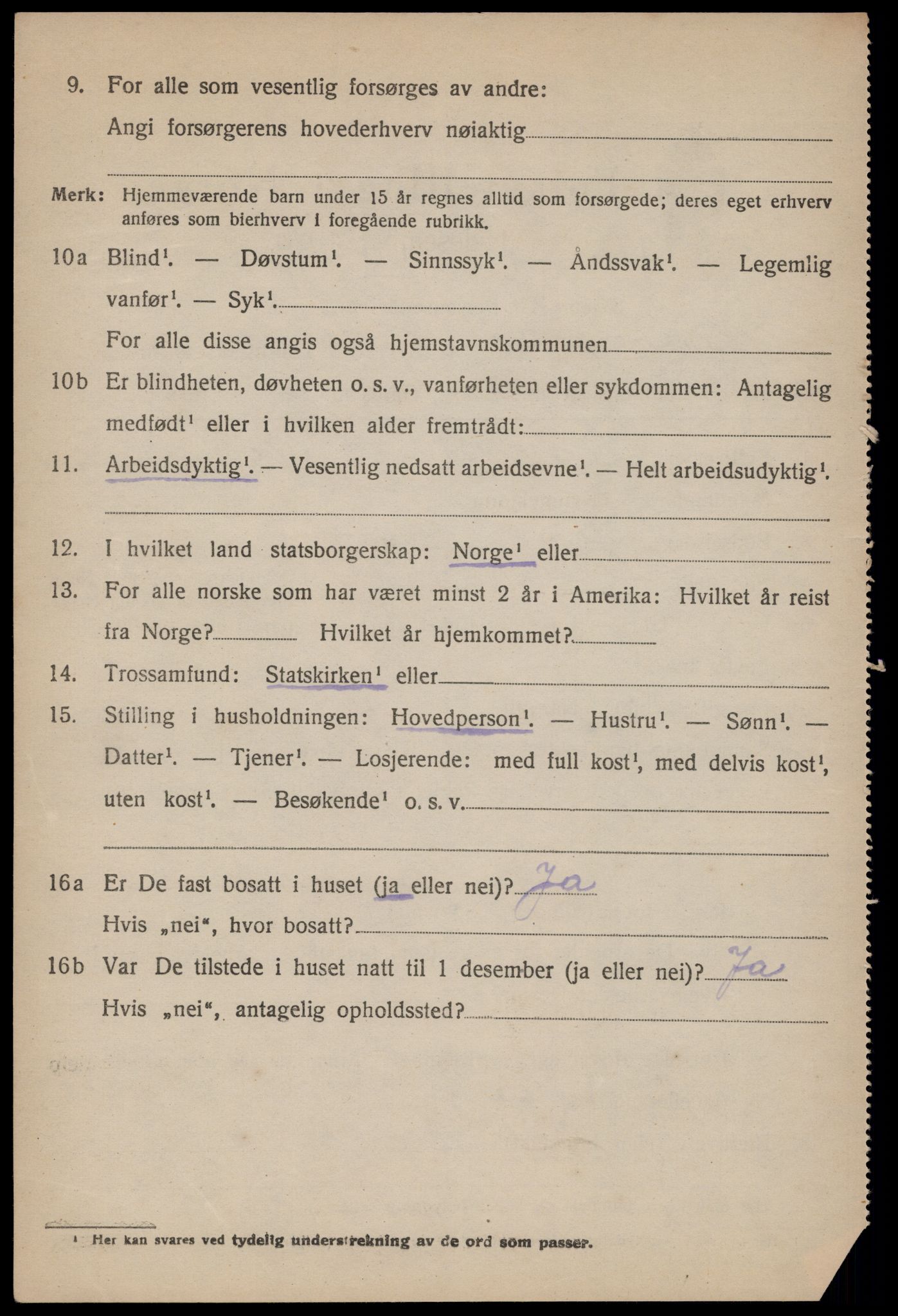 SAKO, 1920 census for Rauland, 1920, p. 1441