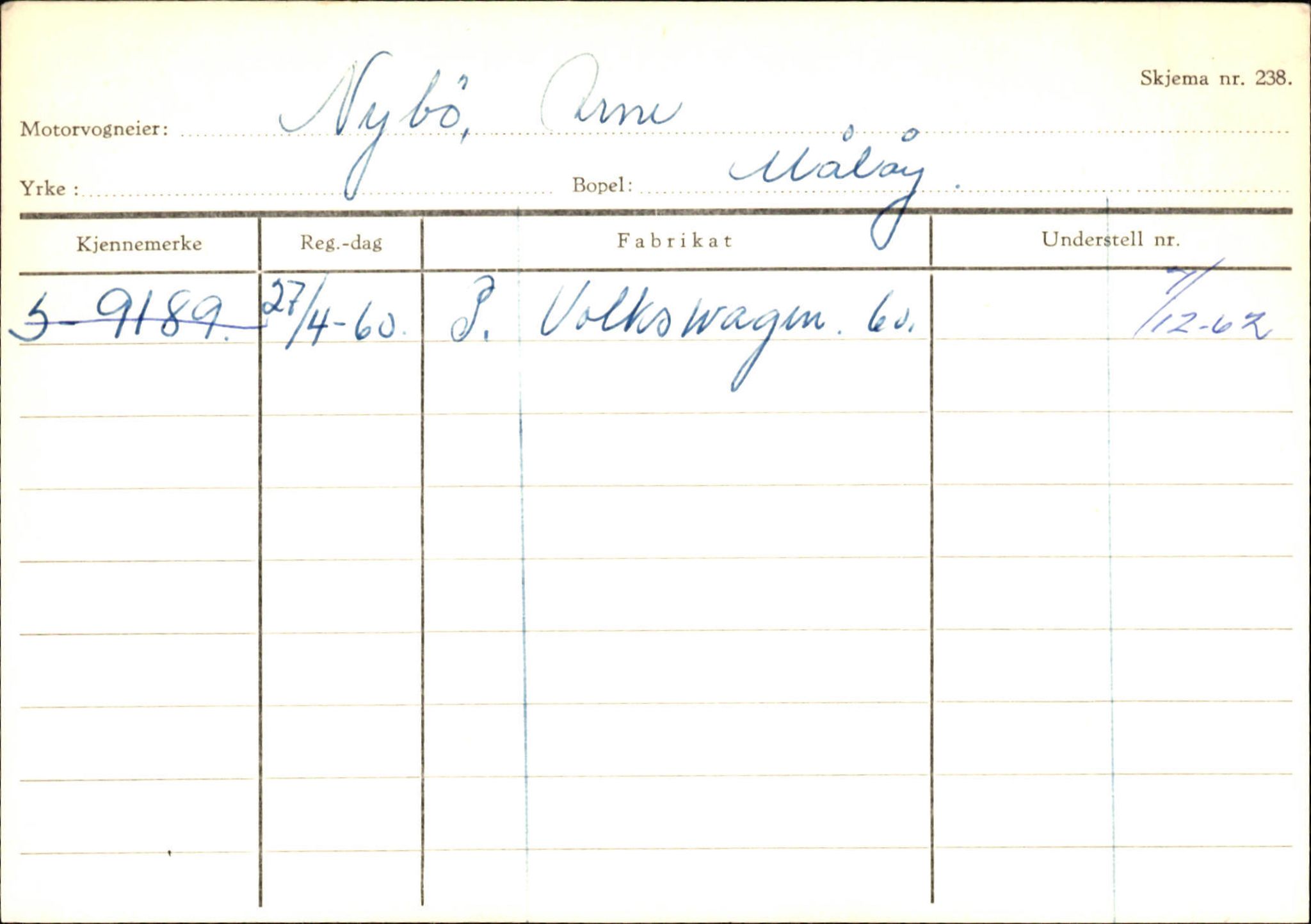 Statens vegvesen, Sogn og Fjordane vegkontor, SAB/A-5301/4/F/L0144: Registerkort Vågsøy A-R, 1945-1975, p. 2110