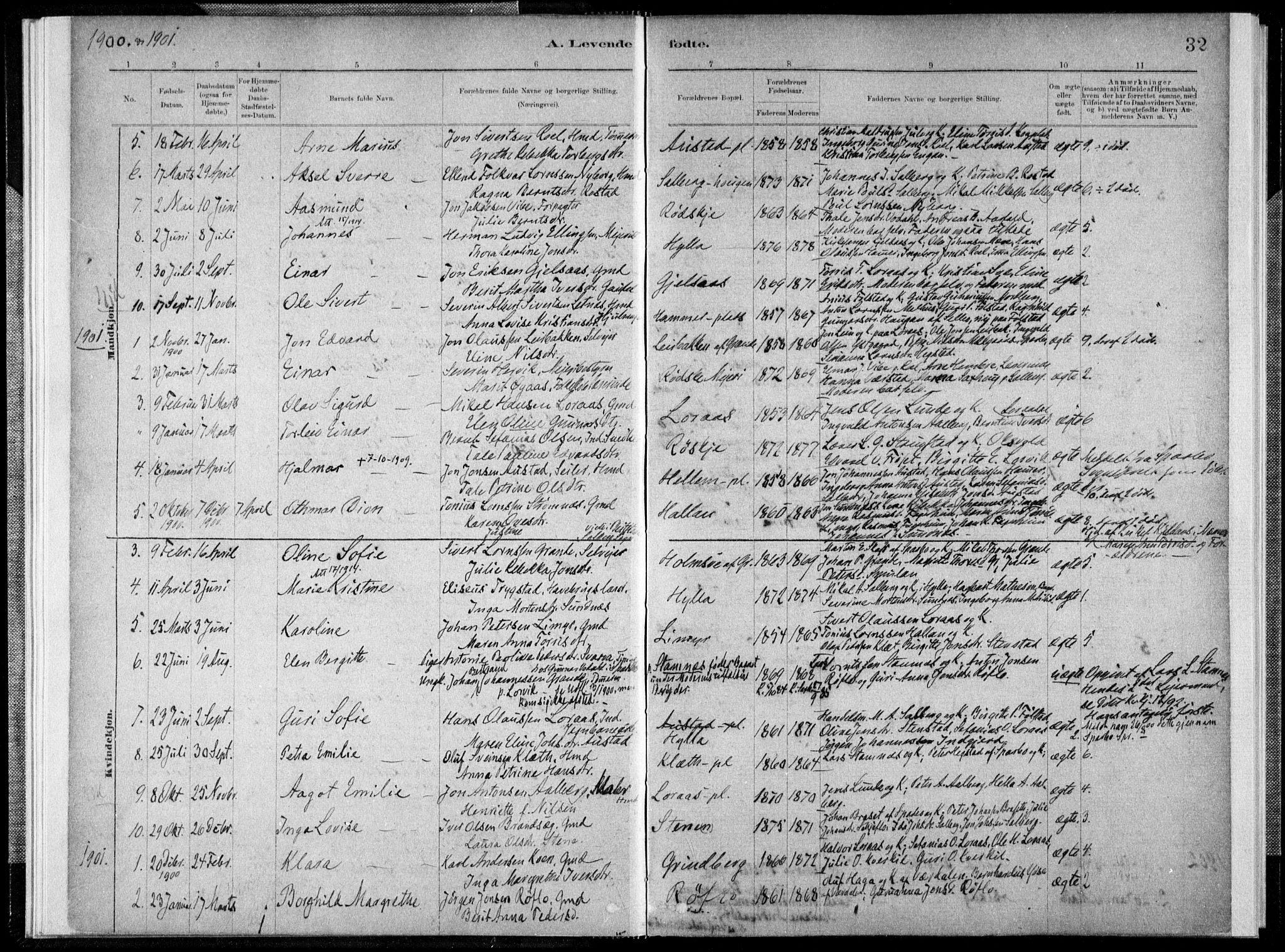 Ministerialprotokoller, klokkerbøker og fødselsregistre - Nord-Trøndelag, SAT/A-1458/731/L0309: Parish register (official) no. 731A01, 1879-1918, p. 32