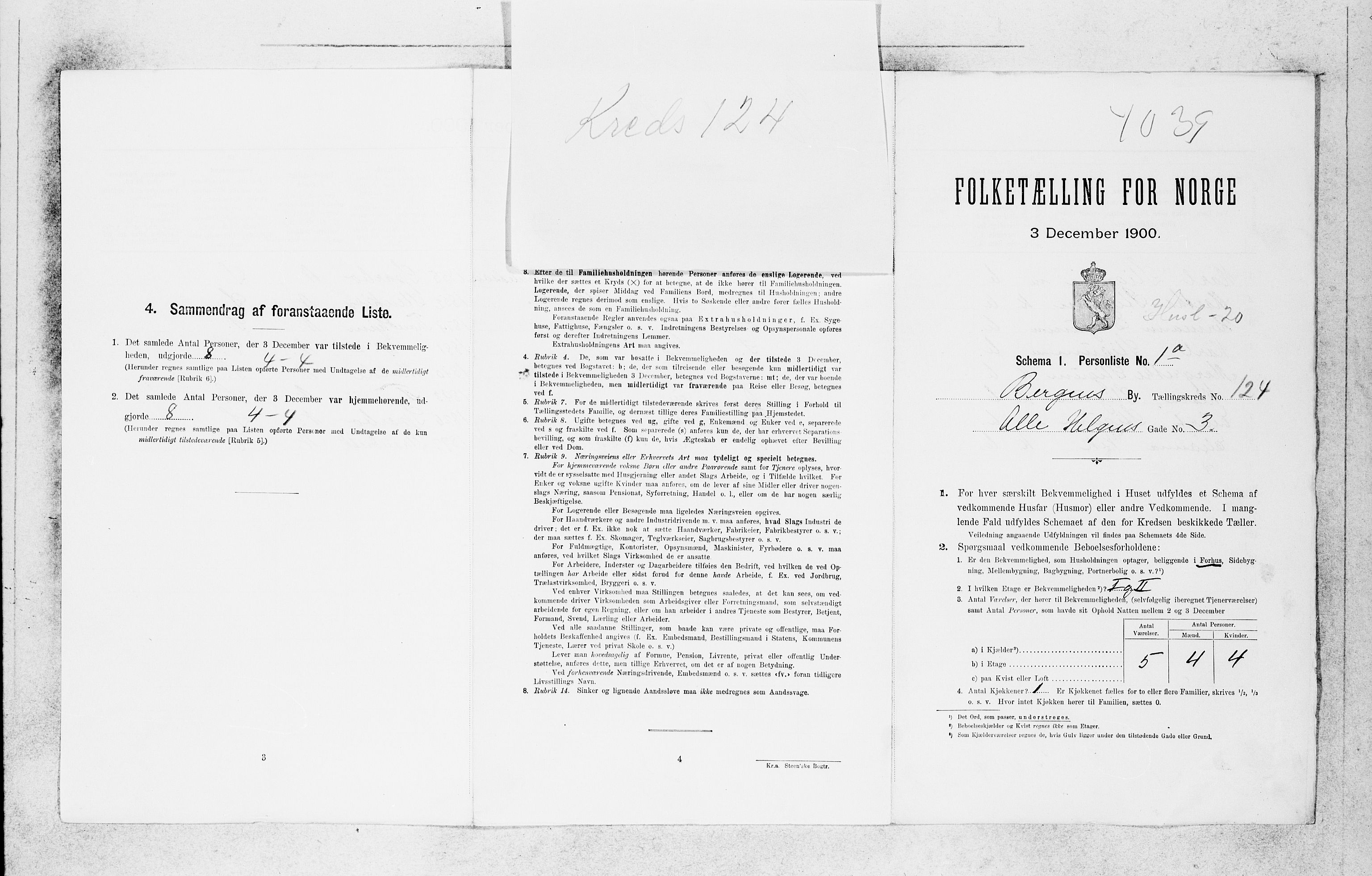 SAB, 1900 census for Bergen, 1900, p. 25954