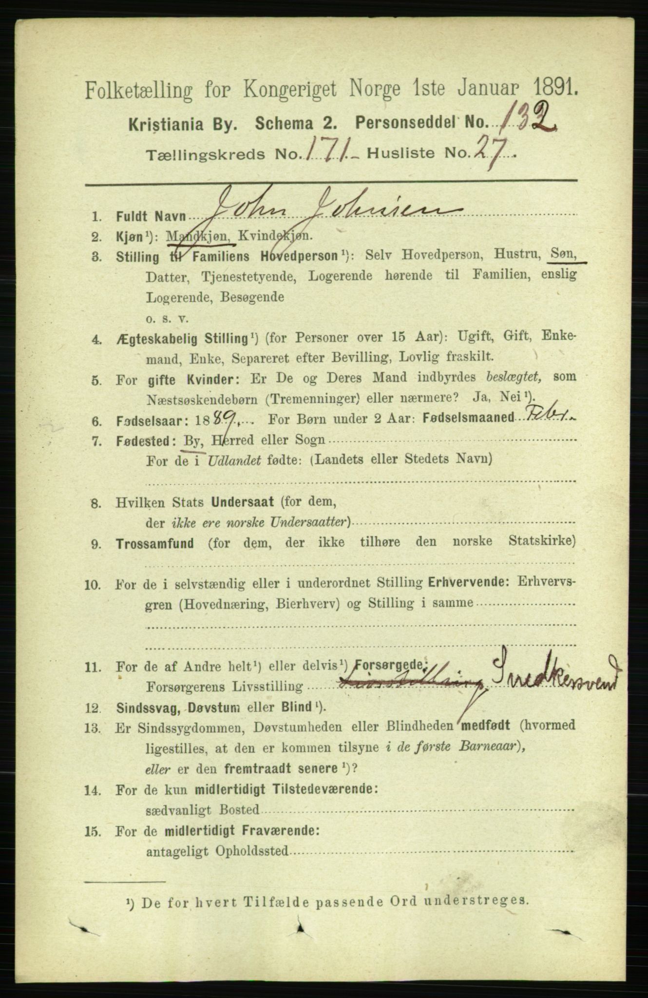 RA, 1891 census for 0301 Kristiania, 1891, p. 101369