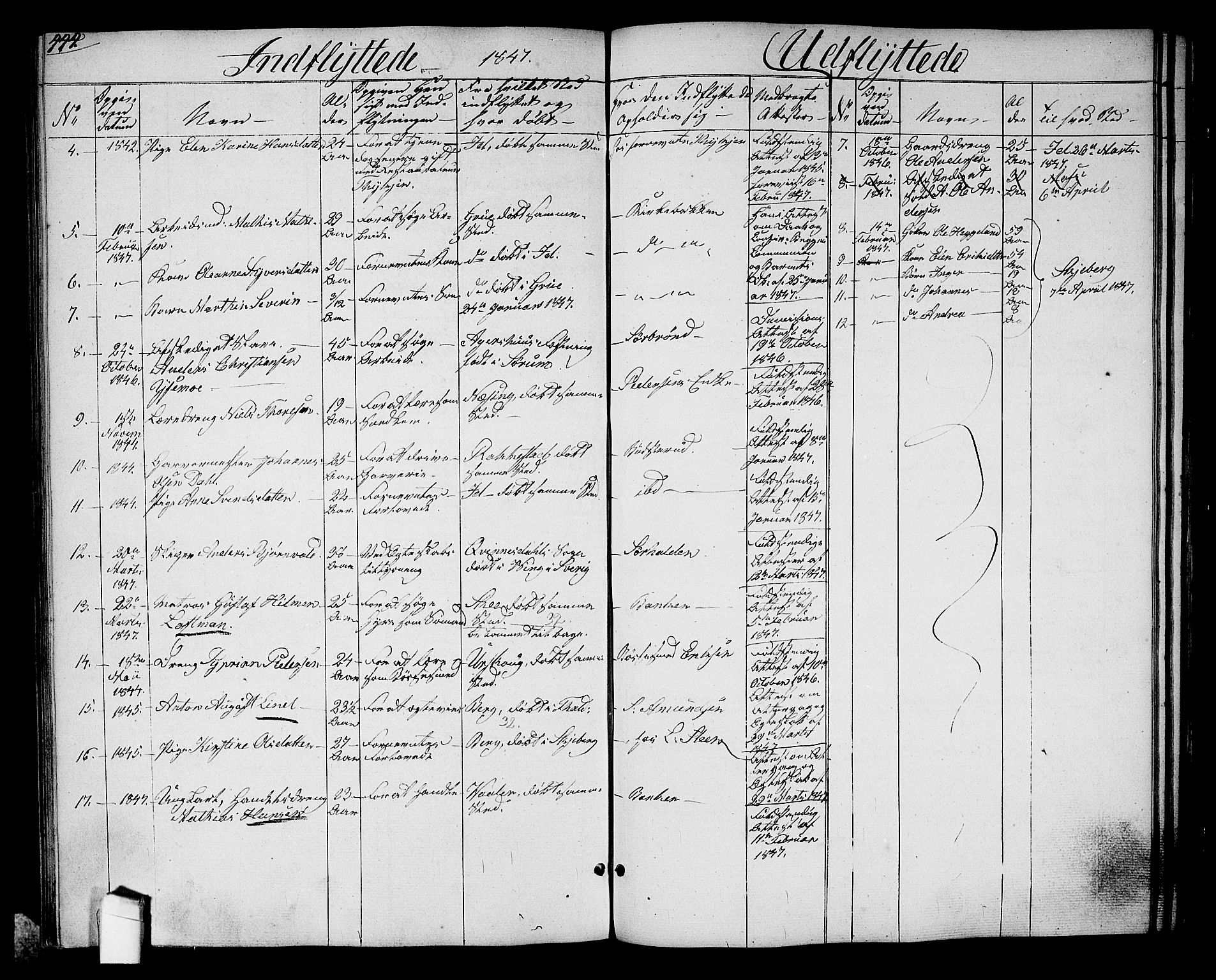 Halden prestekontor Kirkebøker, SAO/A-10909/G/Ga/L0004: Parish register (copy) no. 4, 1845-1854, p. 444