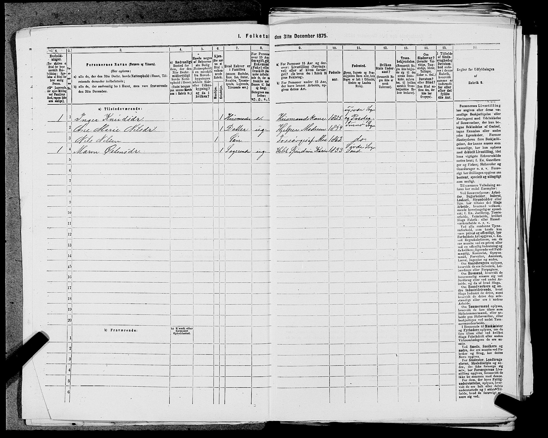 SAST, 1875 census for 1141P Finnøy, 1875, p. 467