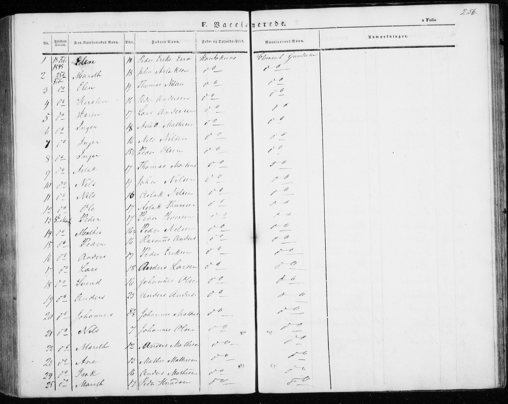 Kautokeino sokneprestembete, SATØ/S-1340/H/Ha/L0002.kirke: Parish register (official) no. 2, 1843-1861, p. 256