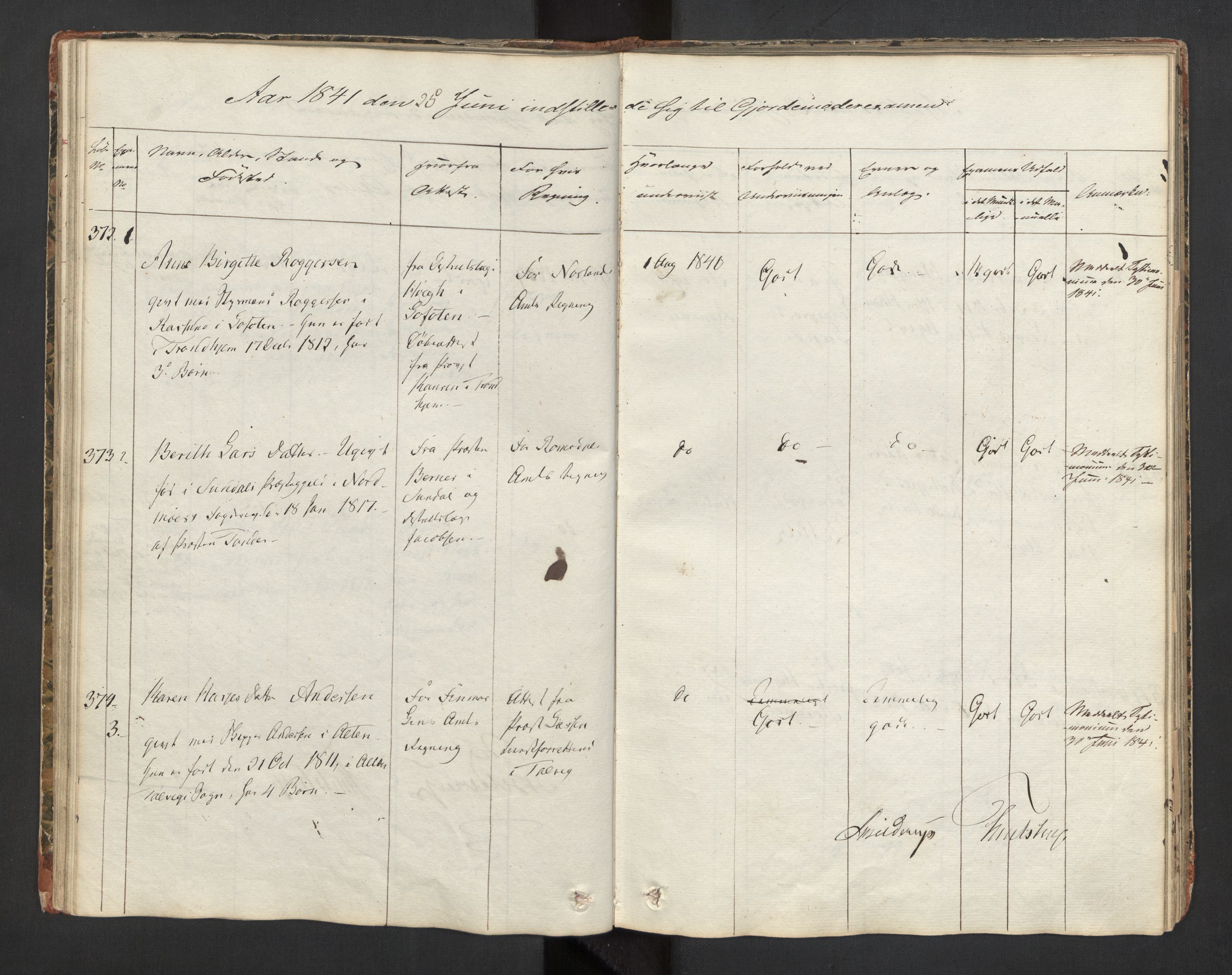 Jordmorskolen i Oslo - Kvinneklinikken, AV/RA-S-4349/D/L0002/0002: -- / Eksamensprotokoll for jordmødre, 1834-1854