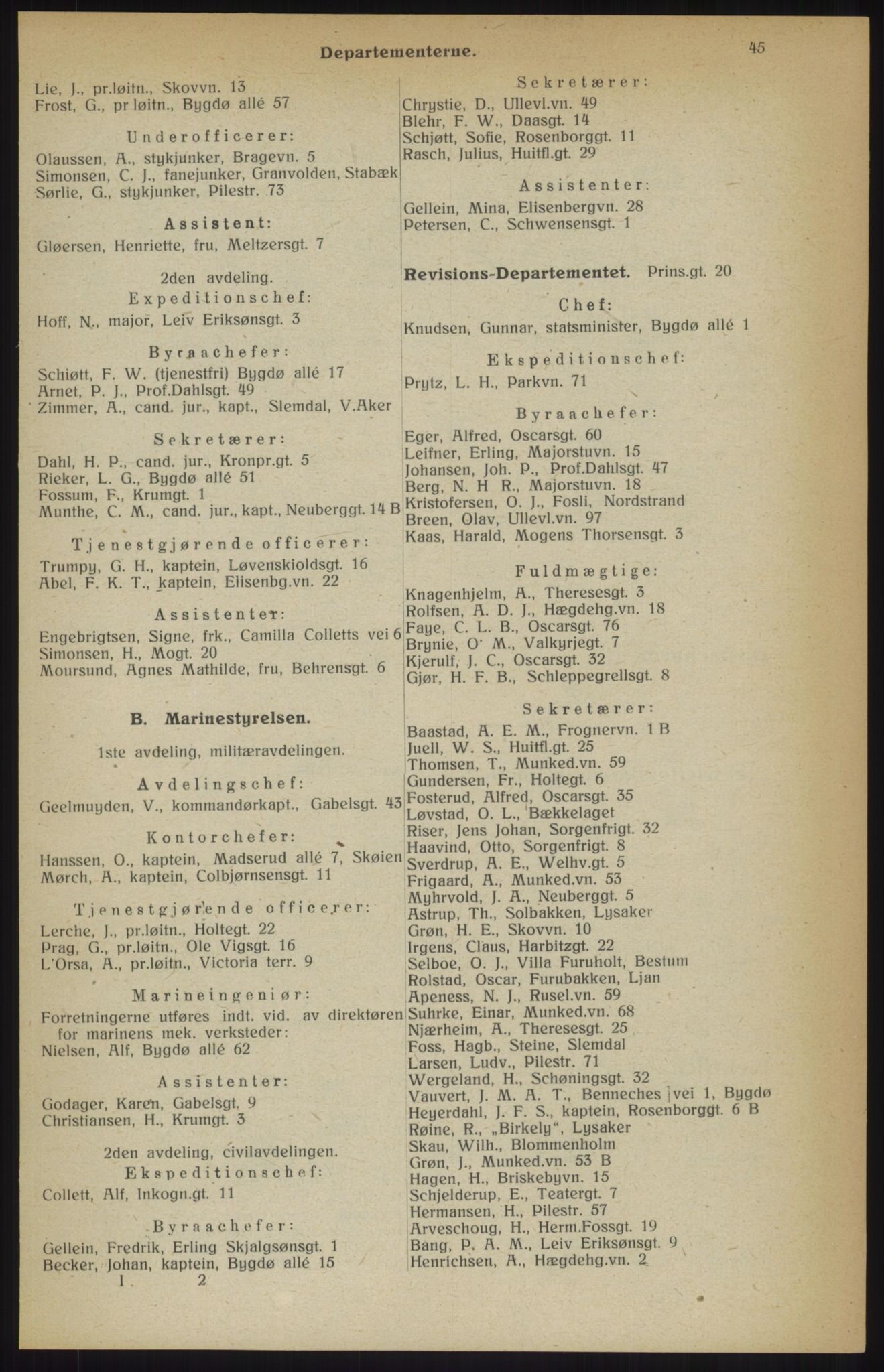 Kristiania/Oslo adressebok, PUBL/-, 1914, p. 45