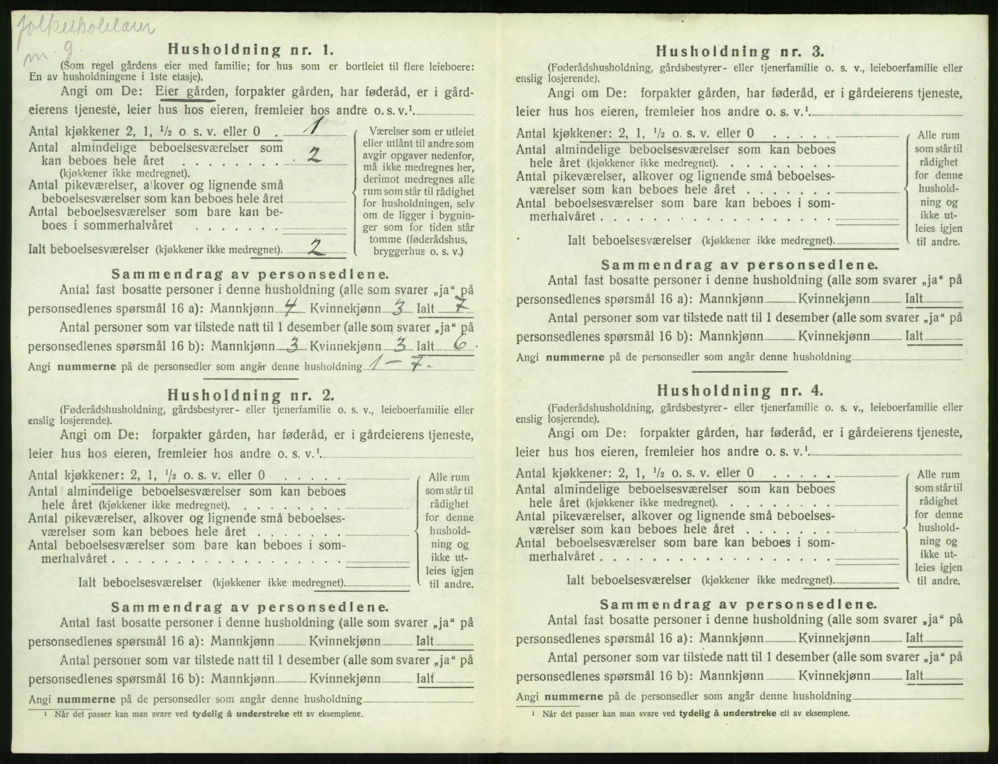 SAT, 1920 census for Volda, 1920, p. 977