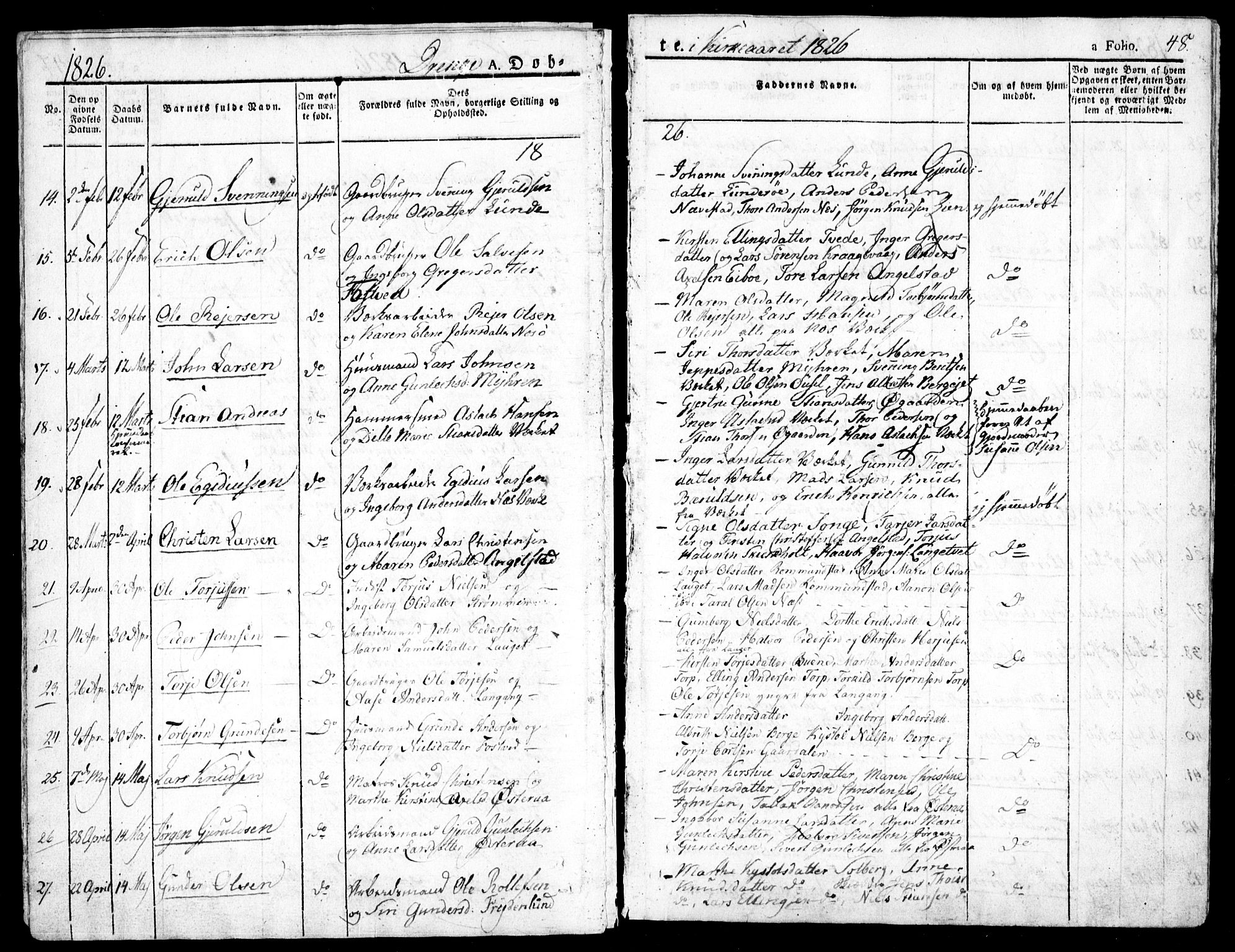 Holt sokneprestkontor, AV/SAK-1111-0021/F/Fa/L0006: Parish register (official) no. A 6, 1820-1835, p. 48