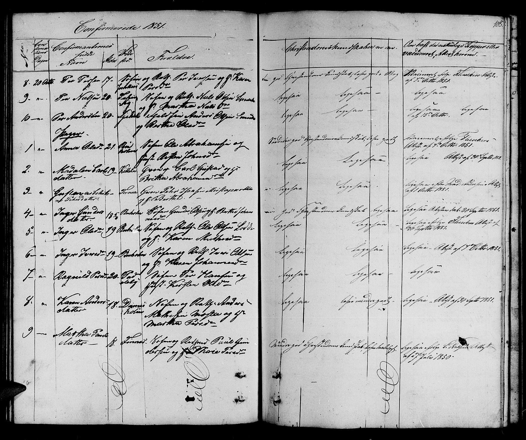 Vadsø sokneprestkontor, SATØ/S-1325/H/Hb/L0001klokker: Parish register (copy) no. 1, 1843-1853, p. 108
