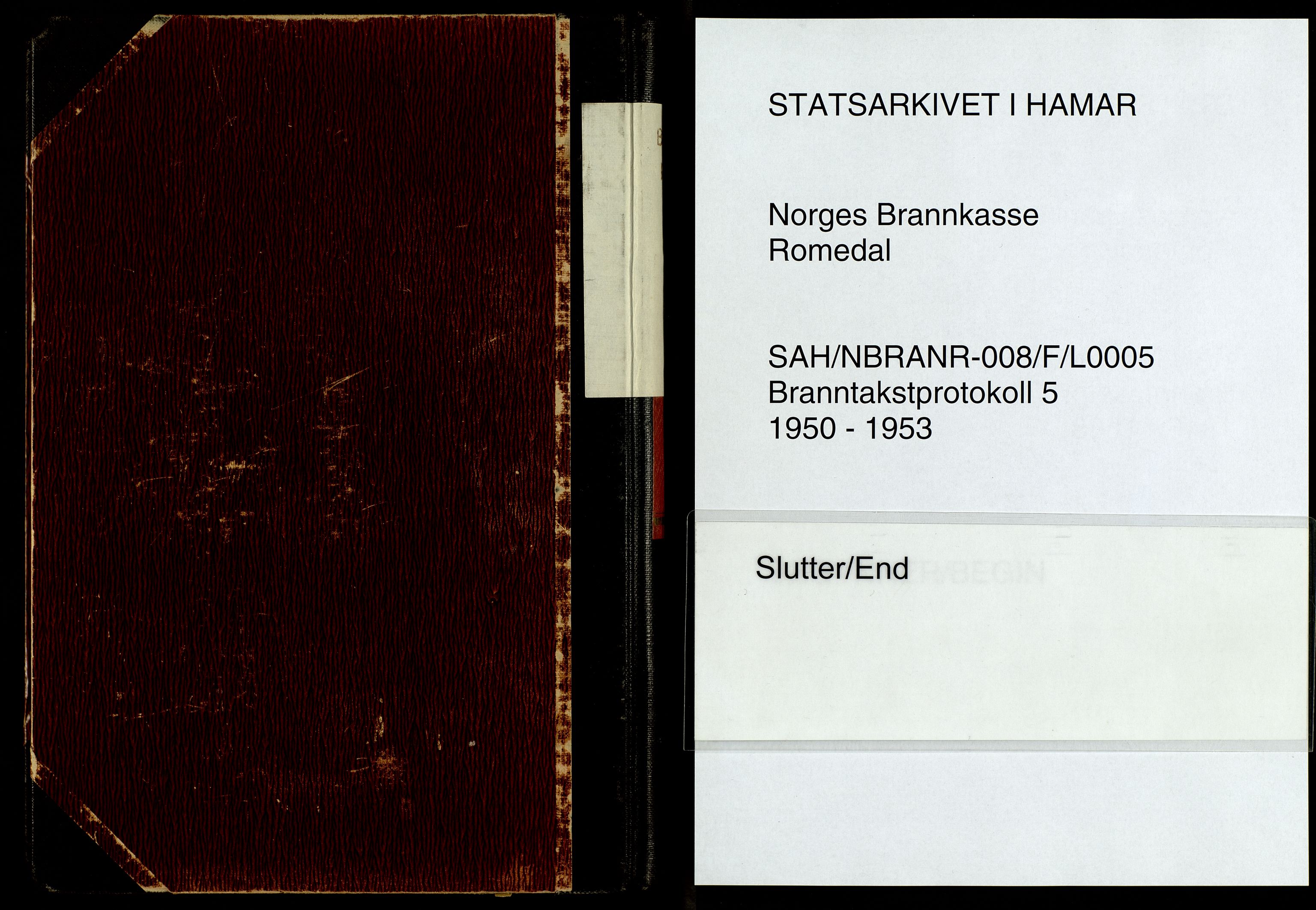 Norges Brannkasse, Romedal, SAH/NBRANR-008/F/L0005: Branntakstprotokoll, 1950-1953