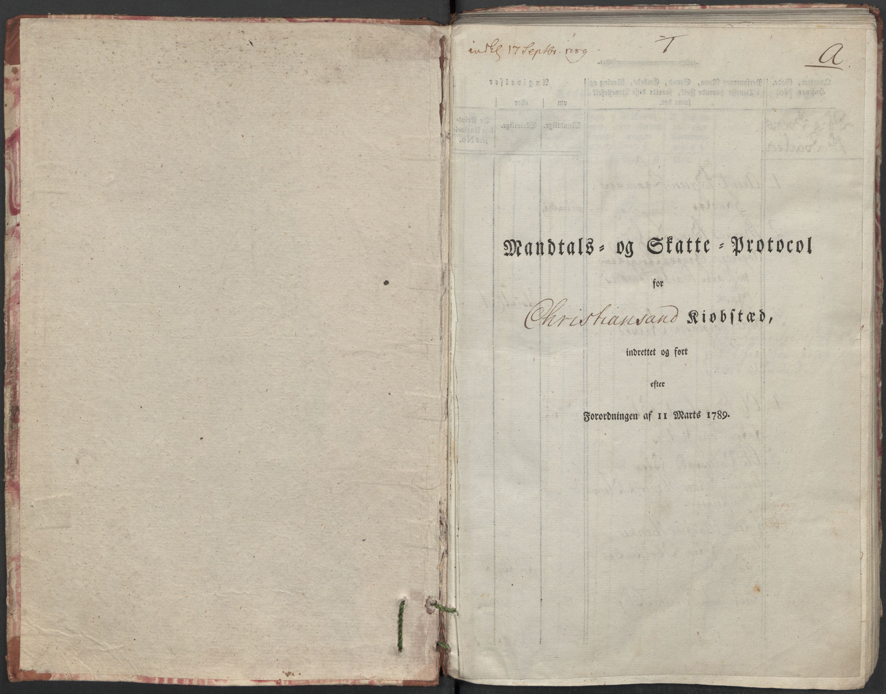 Rentekammeret inntil 1814, Reviderte regnskaper, Mindre regnskaper, RA/EA-4068/Rf/Rfe/L0007: Christiania. Kristiansand, 1789, p. 366