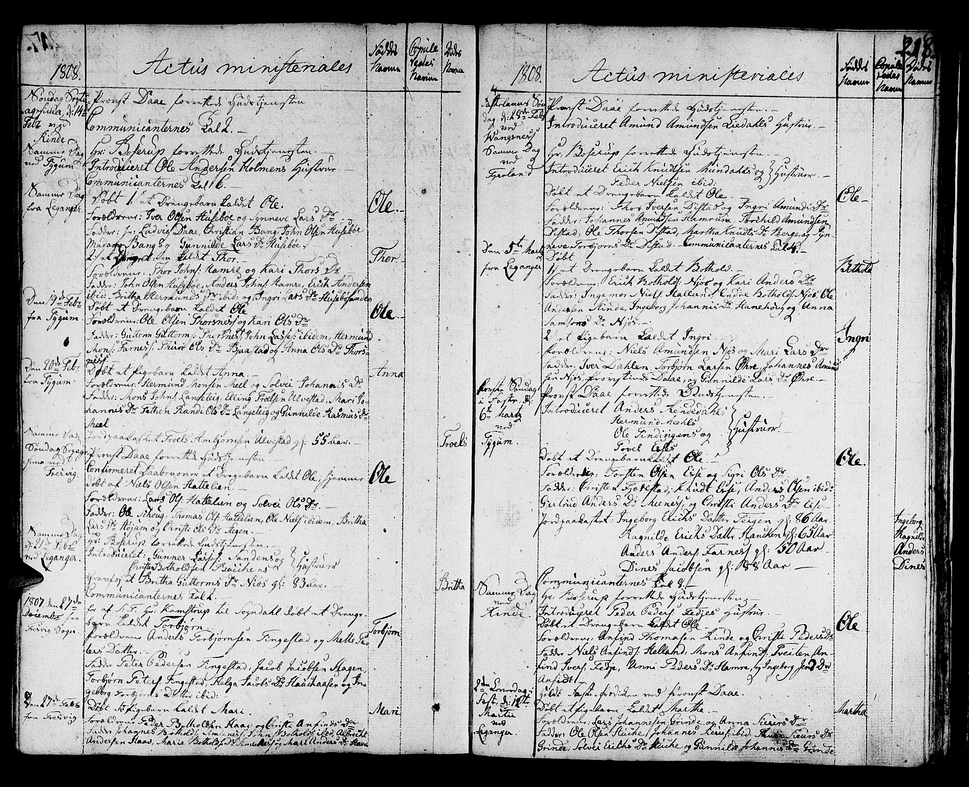 Leikanger sokneprestembete, AV/SAB-A-81001/H/Haa/Haaa/L0005: Parish register (official) no. A 5, 1792-1809, p. 218