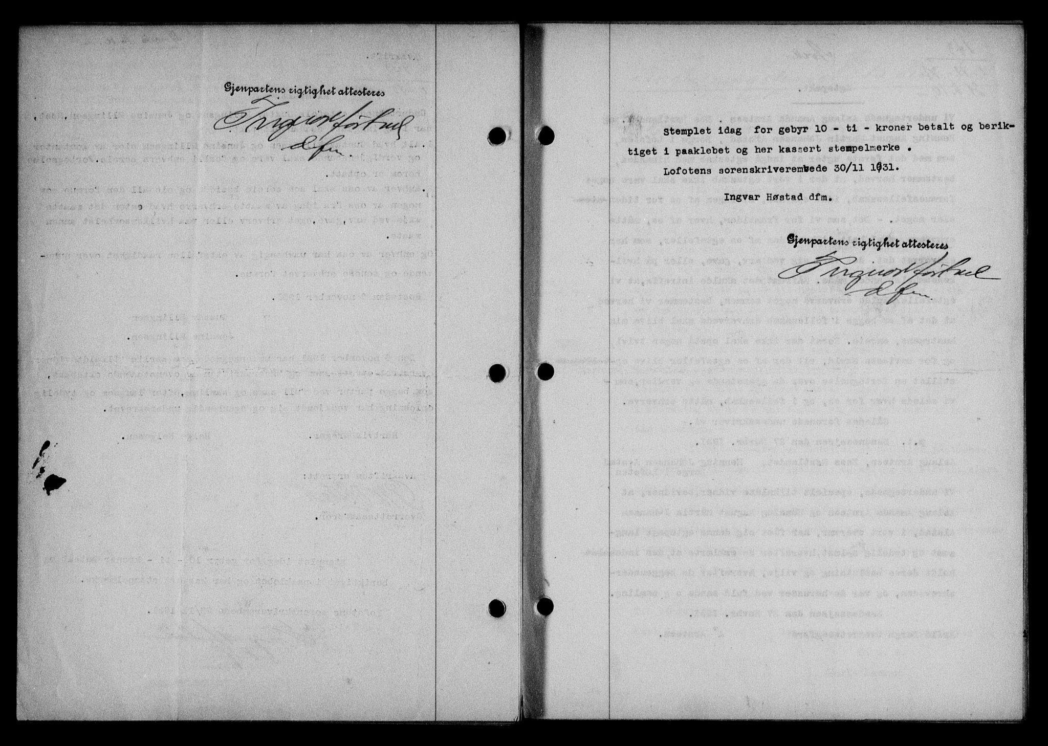 Lofoten sorenskriveri, SAT/A-0017/1/2/2C/L0024b: Mortgage book no. 24b, 1931-1931, Deed date: 01.12.1931