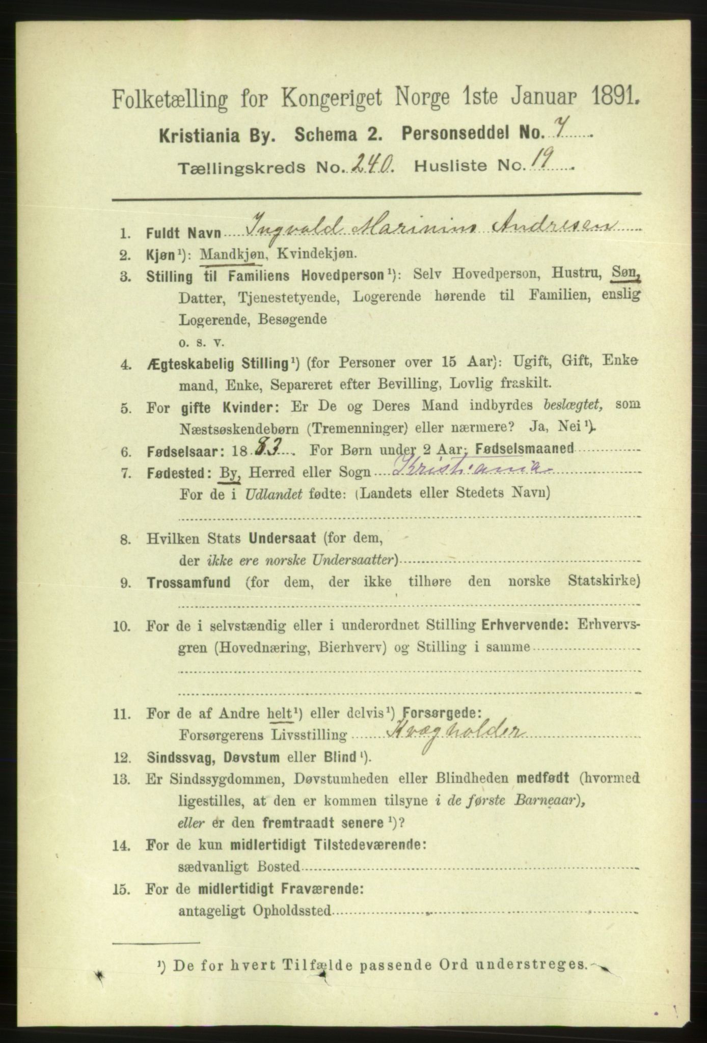 RA, 1891 census for 0301 Kristiania, 1891, p. 146237