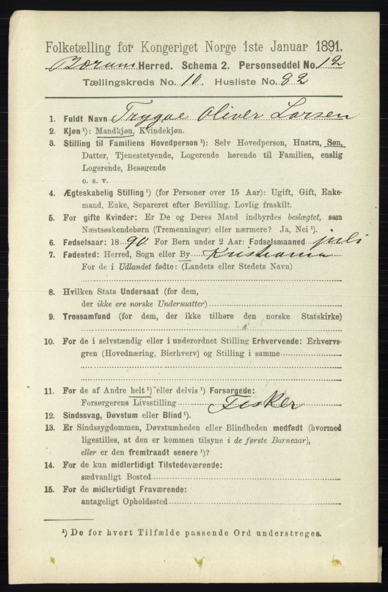 RA, 1891 census for 0219 Bærum, 1891, p. 7115