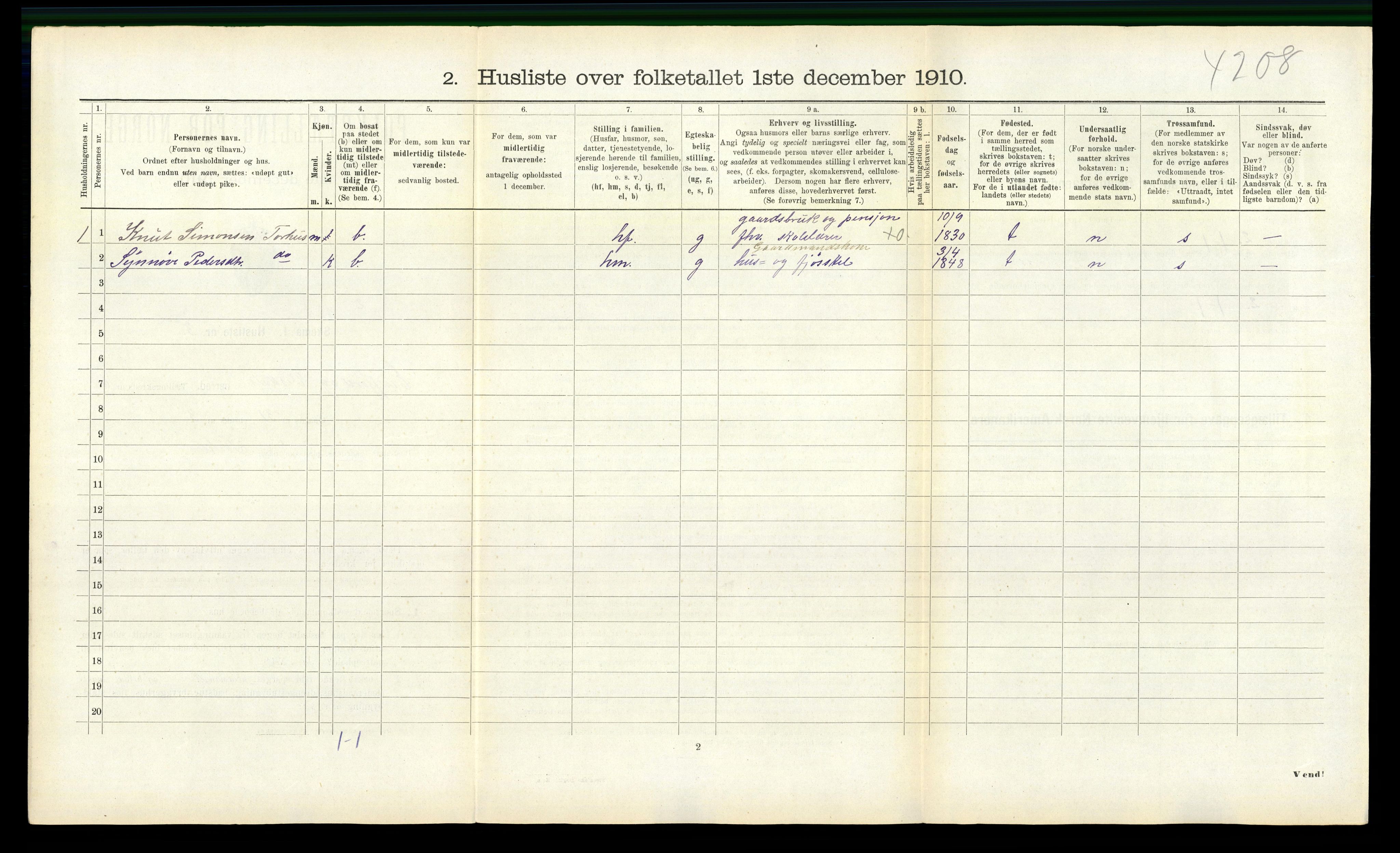 RA, 1910 census for Eresfjord og Vistdal, 1910, p. 328