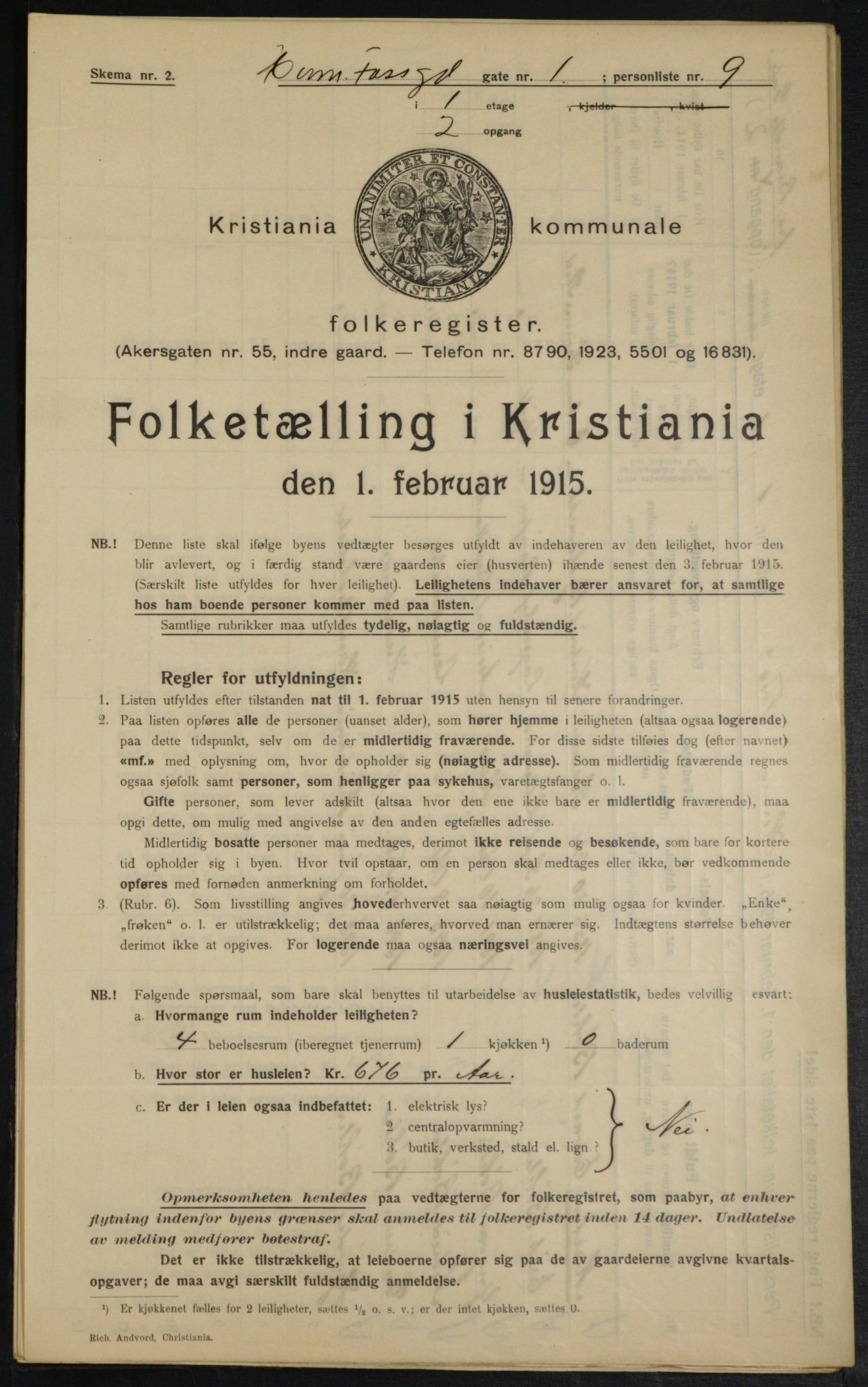 OBA, Municipal Census 1915 for Kristiania, 1915, p. 38142