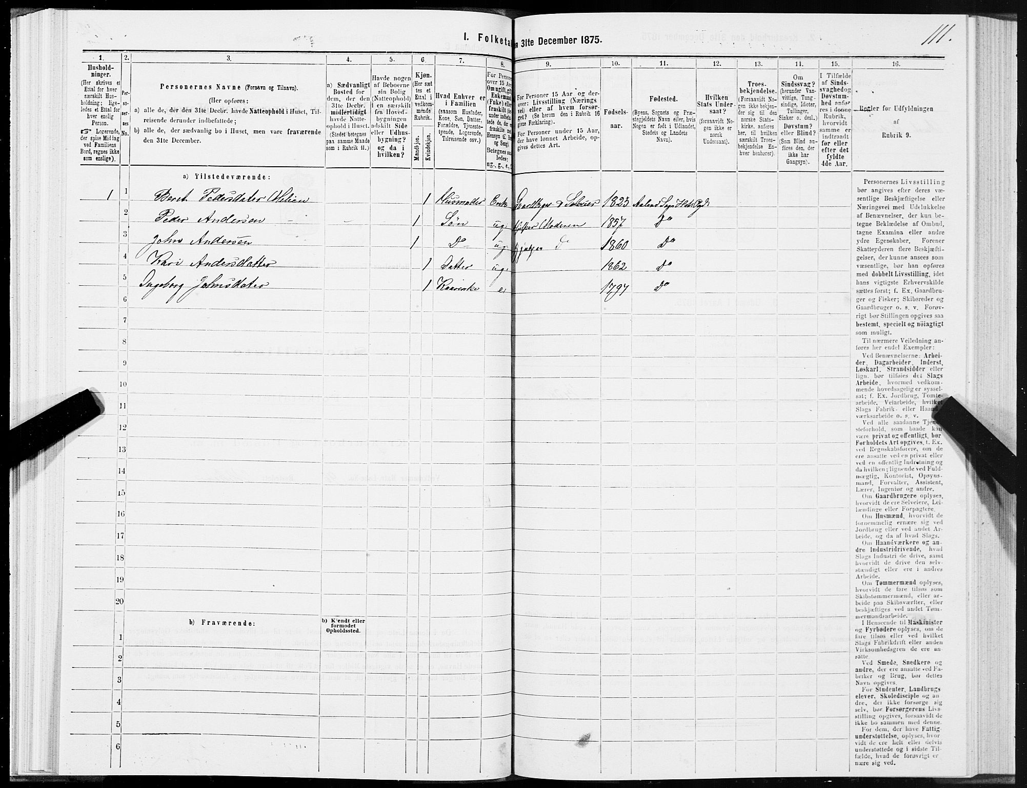 SAT, 1875 census for 1645P Haltdalen, 1875, p. 5111