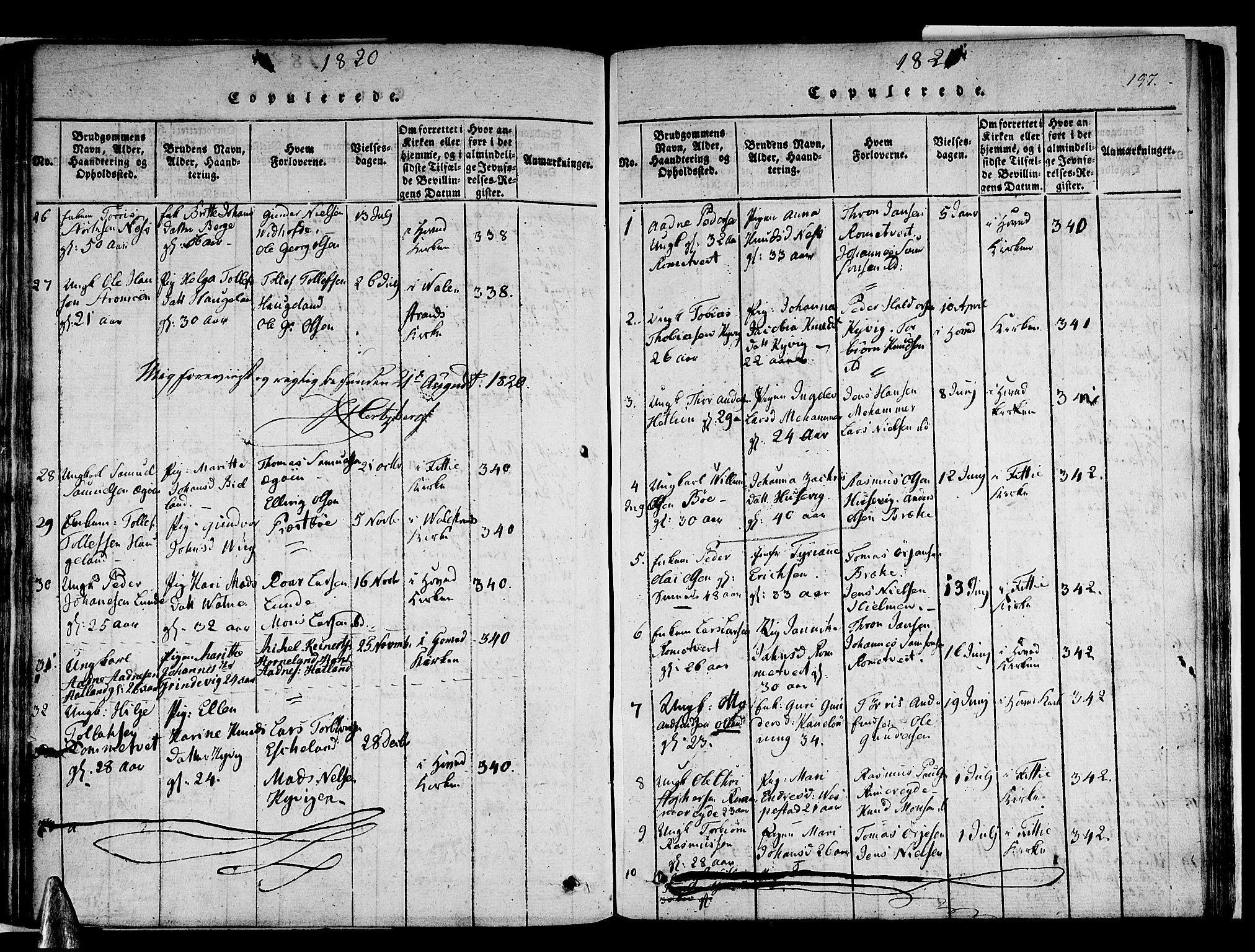 Stord sokneprestembete, AV/SAB-A-78201/H/Haa: Parish register (official) no. A 5, 1816-1825, p. 197