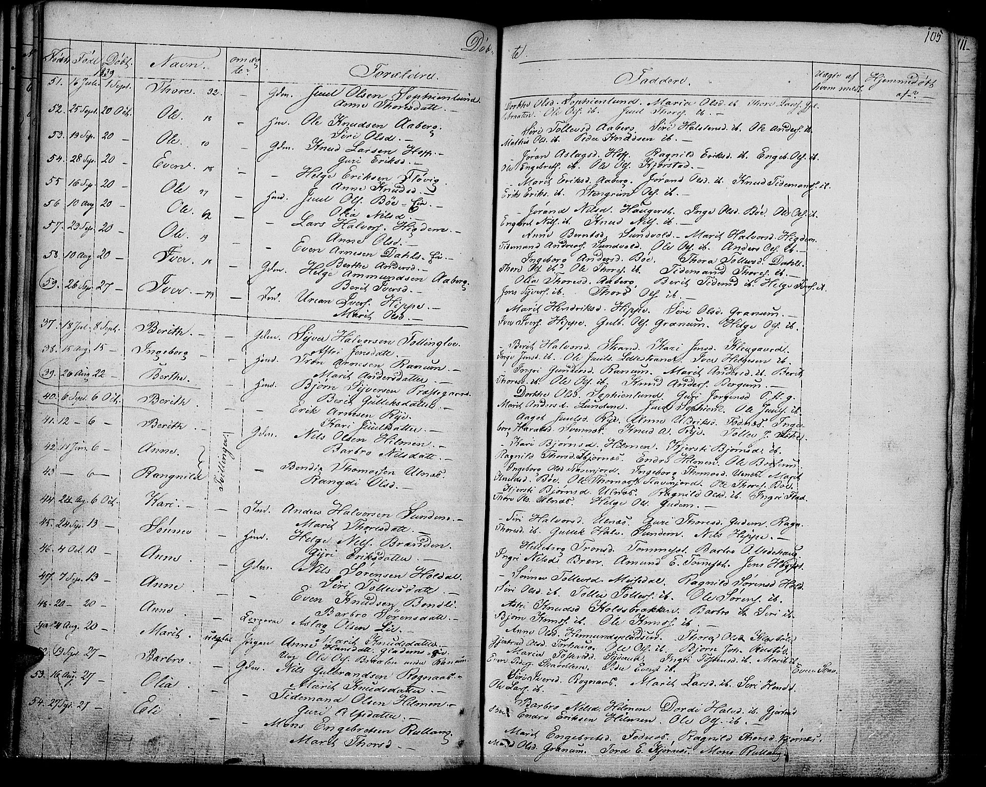 Nord-Aurdal prestekontor, AV/SAH-PREST-132/H/Ha/Haa/L0003: Parish register (official) no. 3, 1828-1841, p. 105