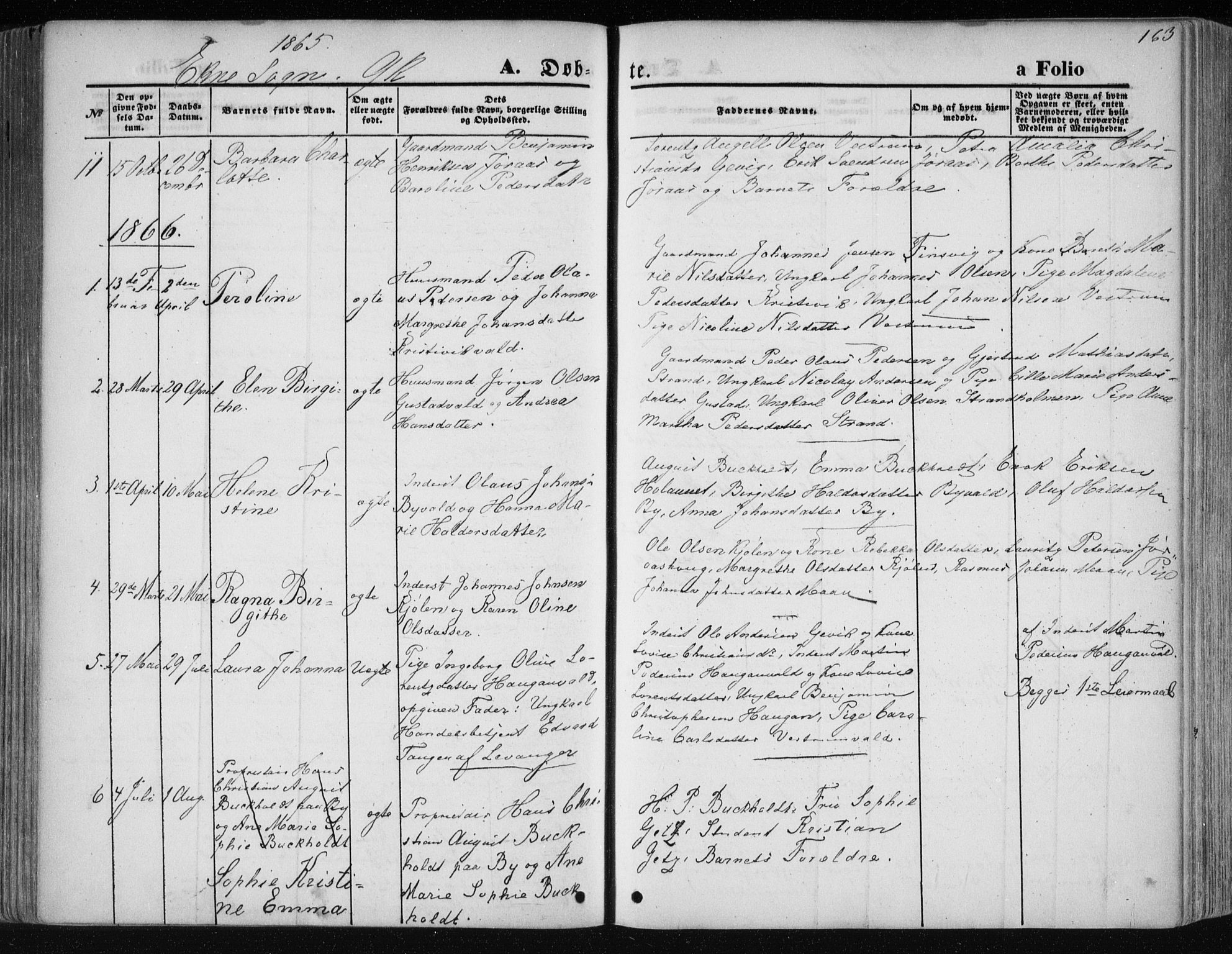 Ministerialprotokoller, klokkerbøker og fødselsregistre - Nord-Trøndelag, AV/SAT-A-1458/717/L0158: Parish register (official) no. 717A08 /2, 1863-1877, p. 163