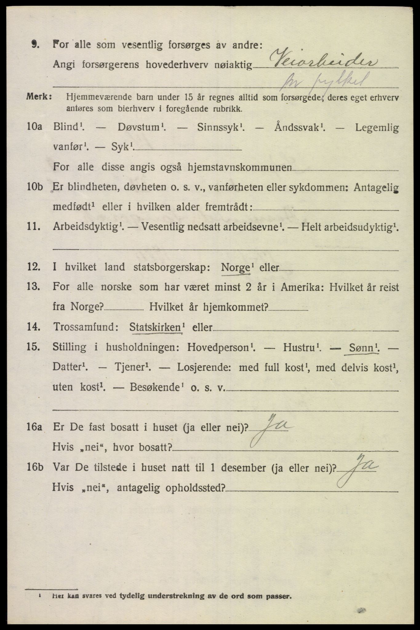 SAK, 1920 census for Søgne, 1920, p. 5626