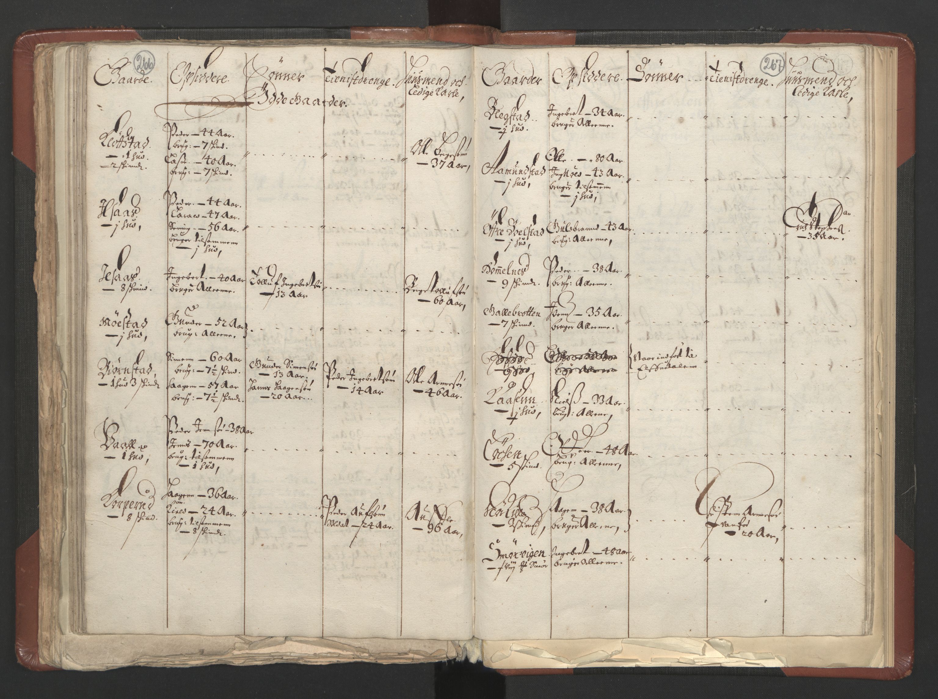 RA, Bailiff's Census 1664-1666, no. 3: Hedmark fogderi and Solør, Østerdal and Odal fogderi, 1664, p. 266-267