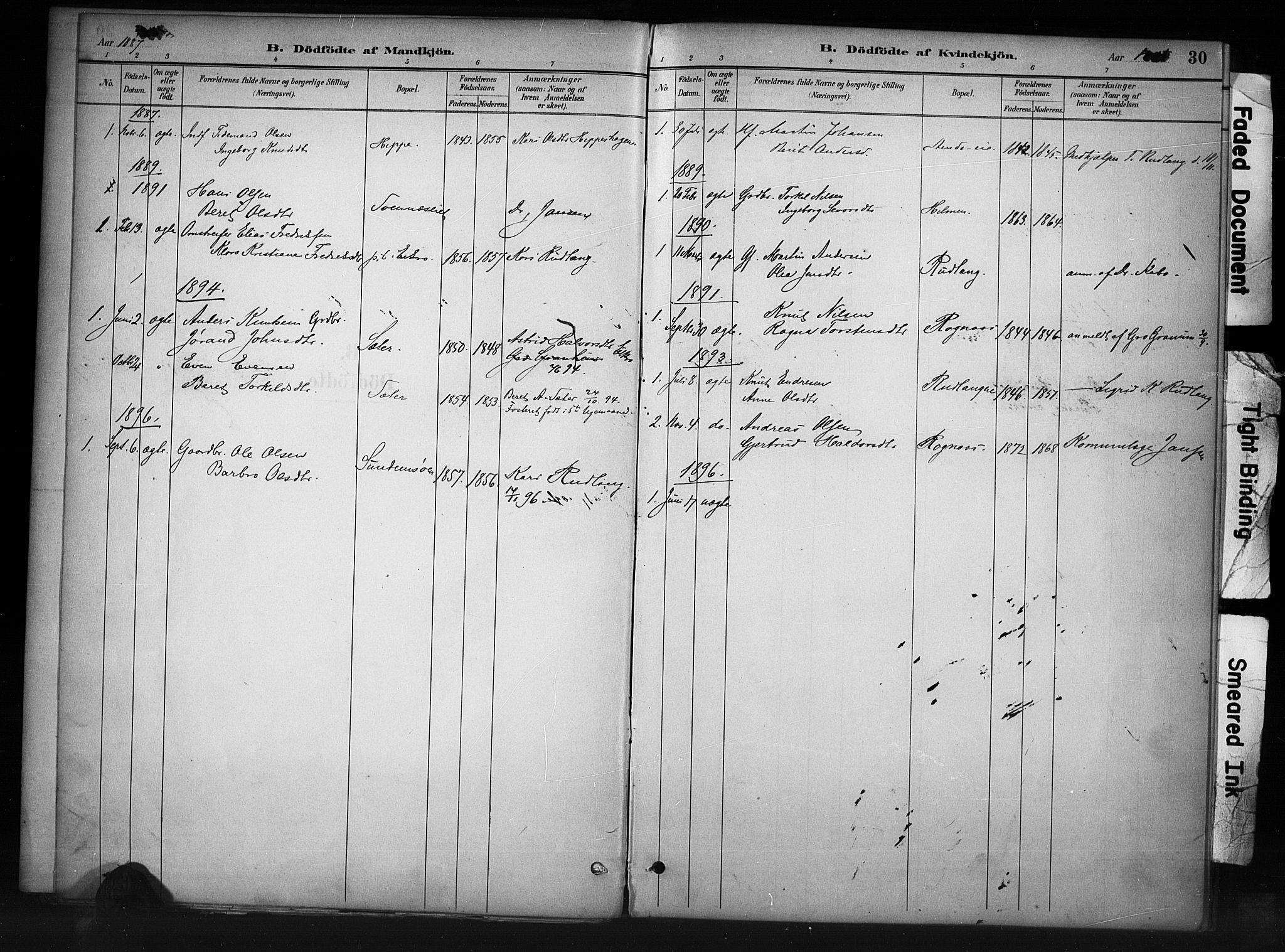 Nord-Aurdal prestekontor, SAH/PREST-132/H/Ha/Haa/L0011: Parish register (official) no. 11, 1883-1896, p. 30