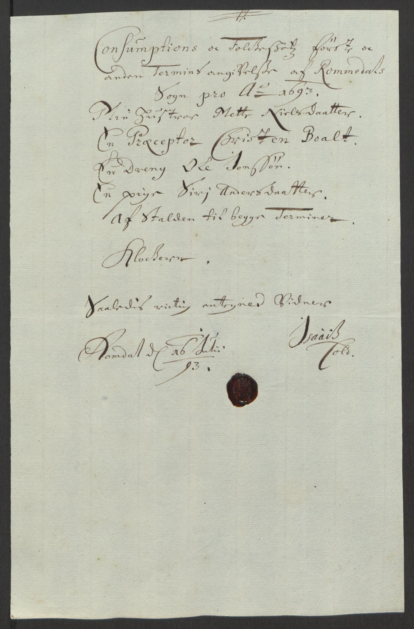 Rentekammeret inntil 1814, Reviderte regnskaper, Fogderegnskap, AV/RA-EA-4092/R16/L1034: Fogderegnskap Hedmark, 1693, p. 127